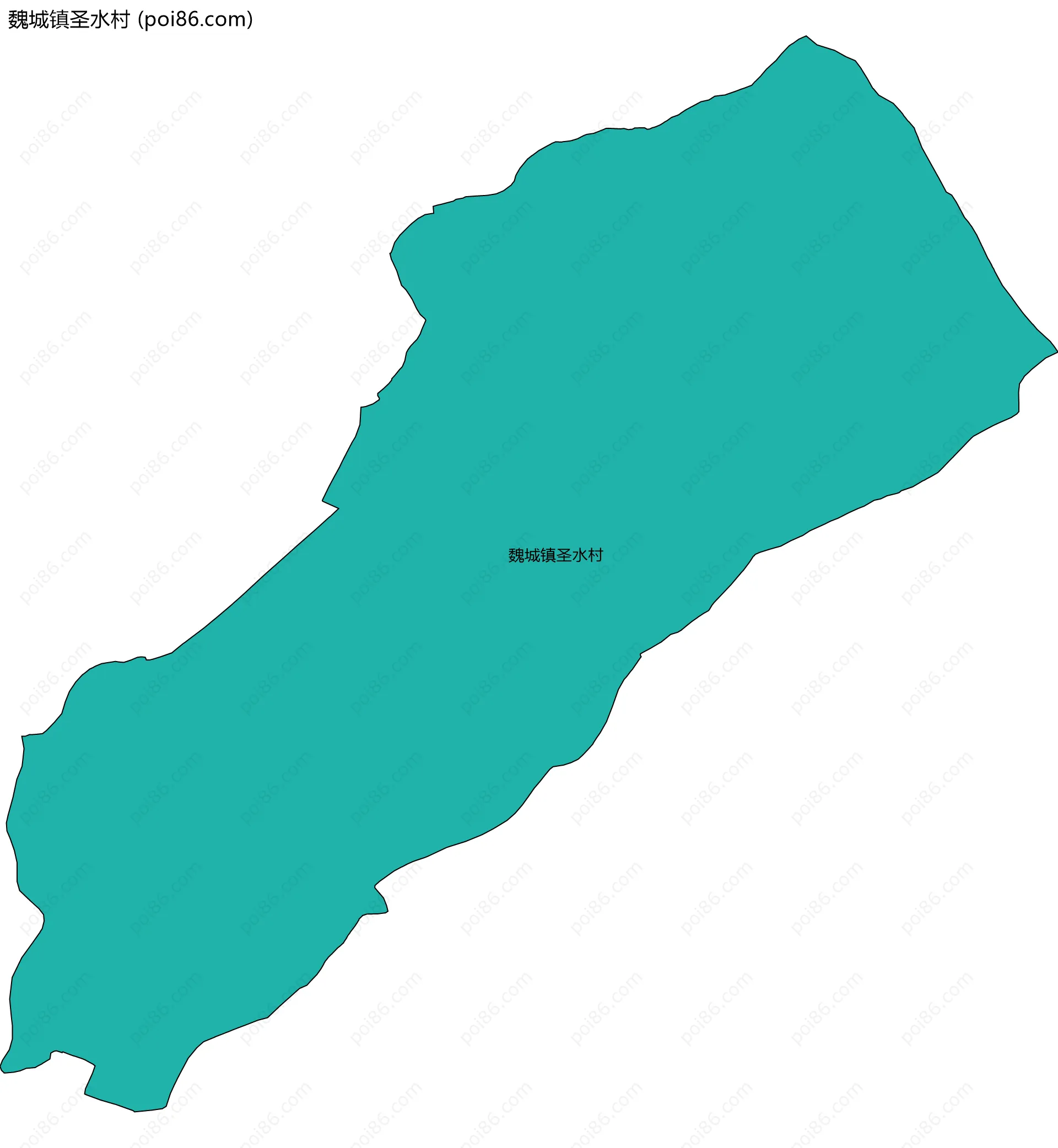 魏城镇圣水村边界地图