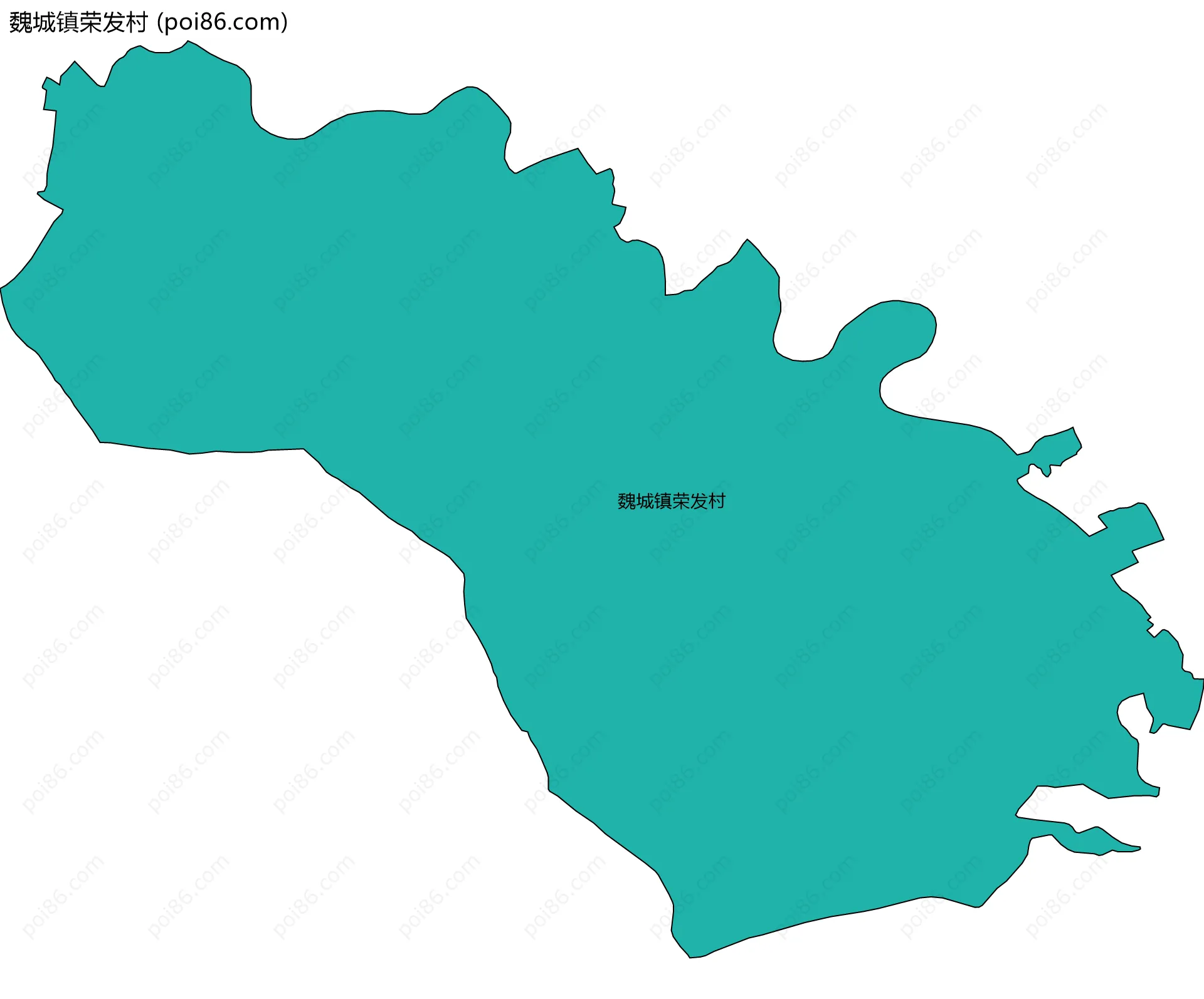 魏城镇荣发村边界地图
