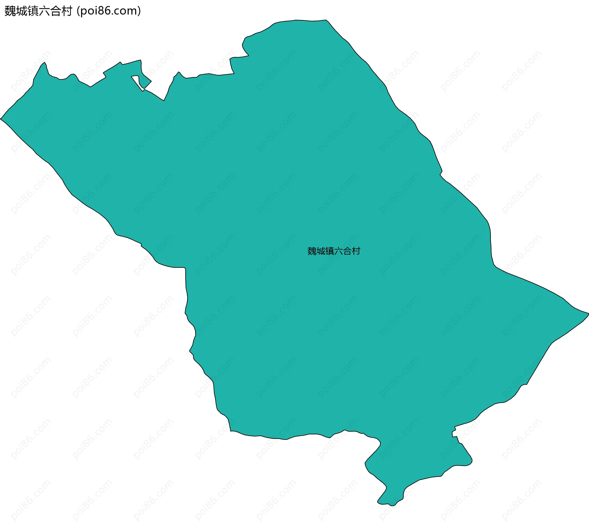 魏城镇六合村边界地图