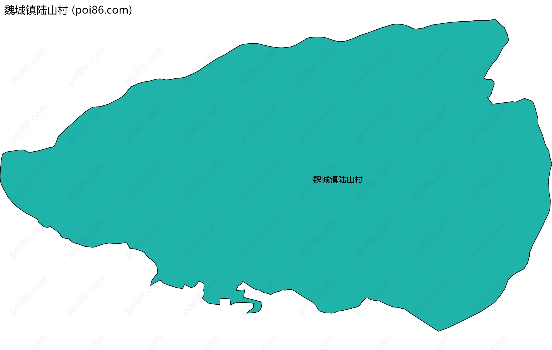 魏城镇陆山村边界地图