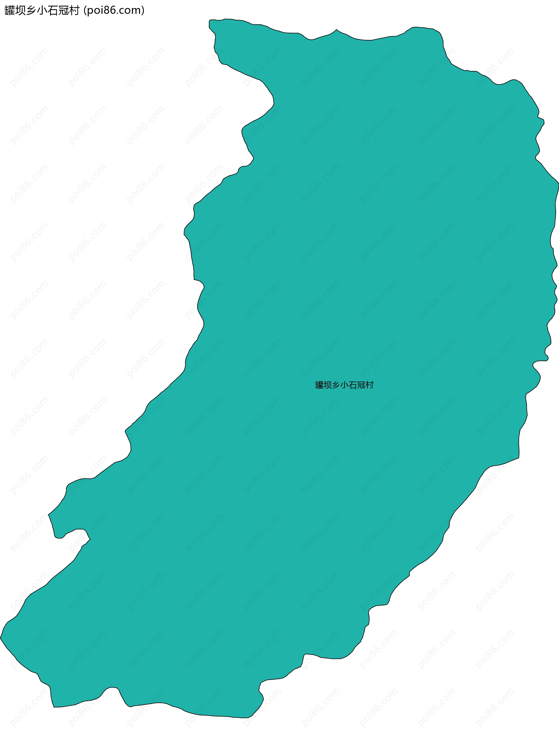 罐坝乡小石冠村边界地图