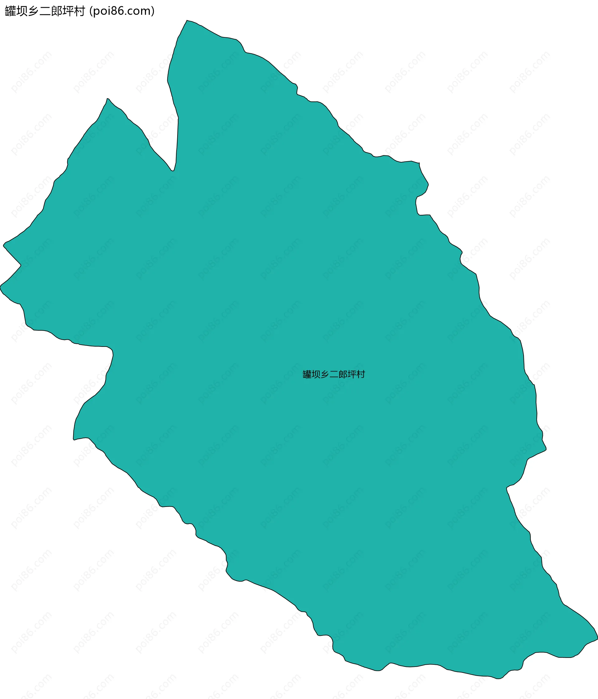 罐坝乡二郎坪村边界地图