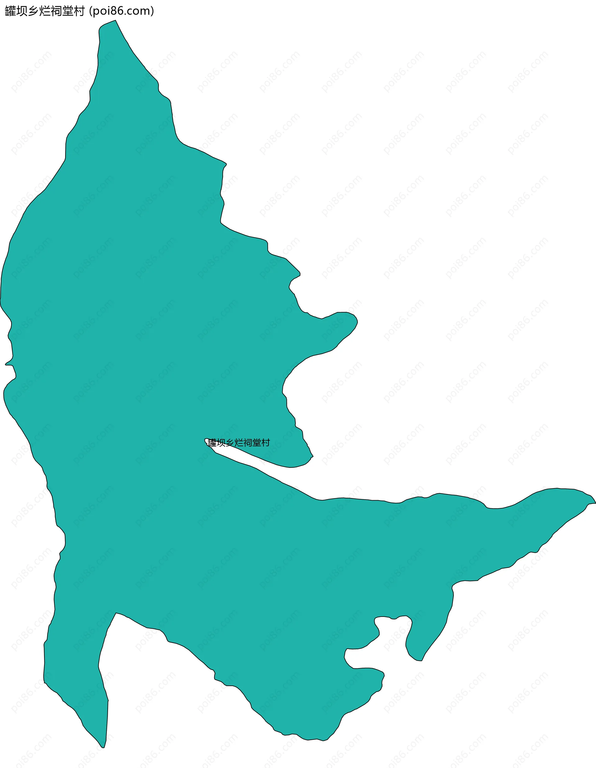 罐坝乡烂祠堂村边界地图