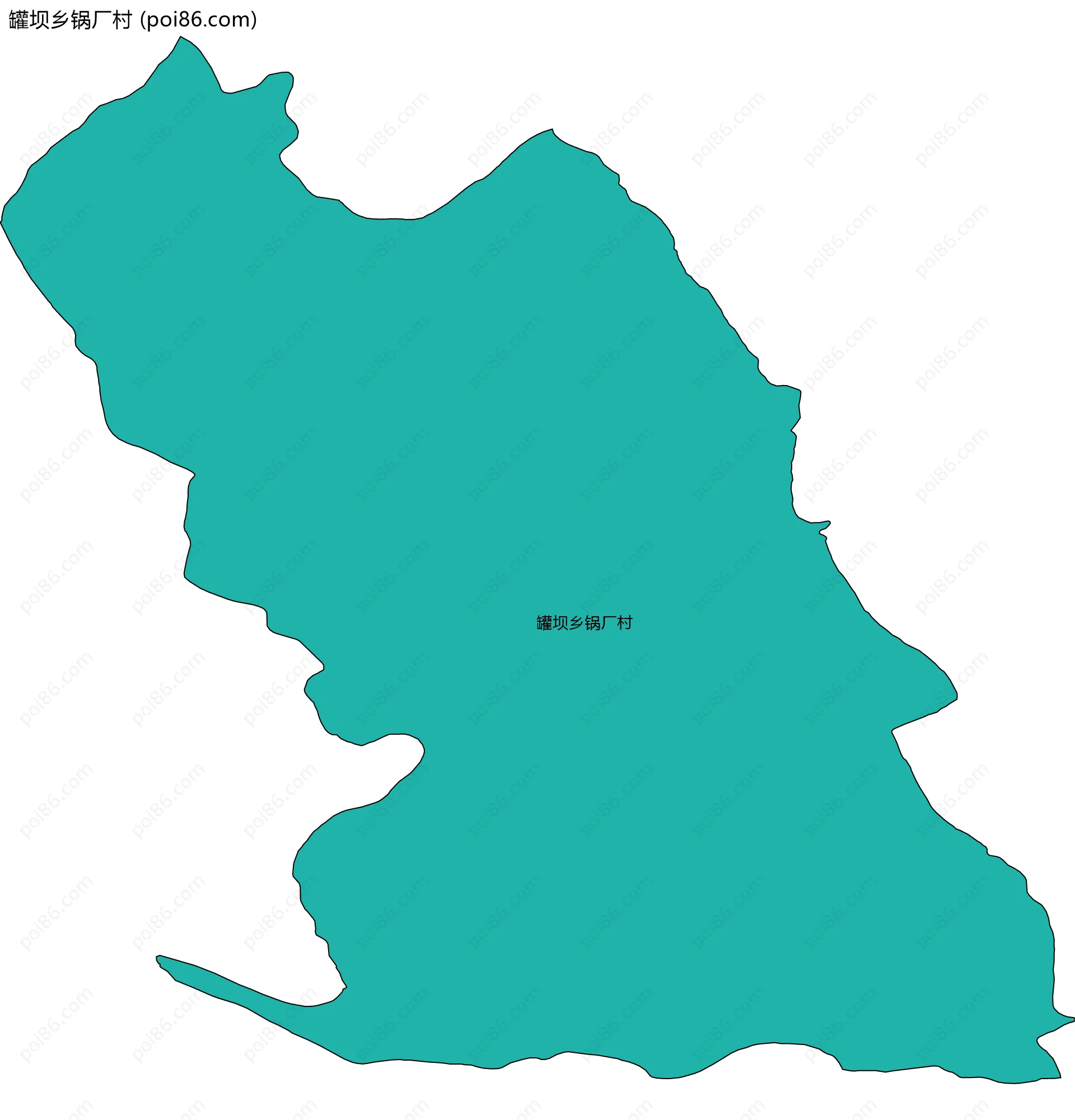 罐坝乡锅厂村边界地图