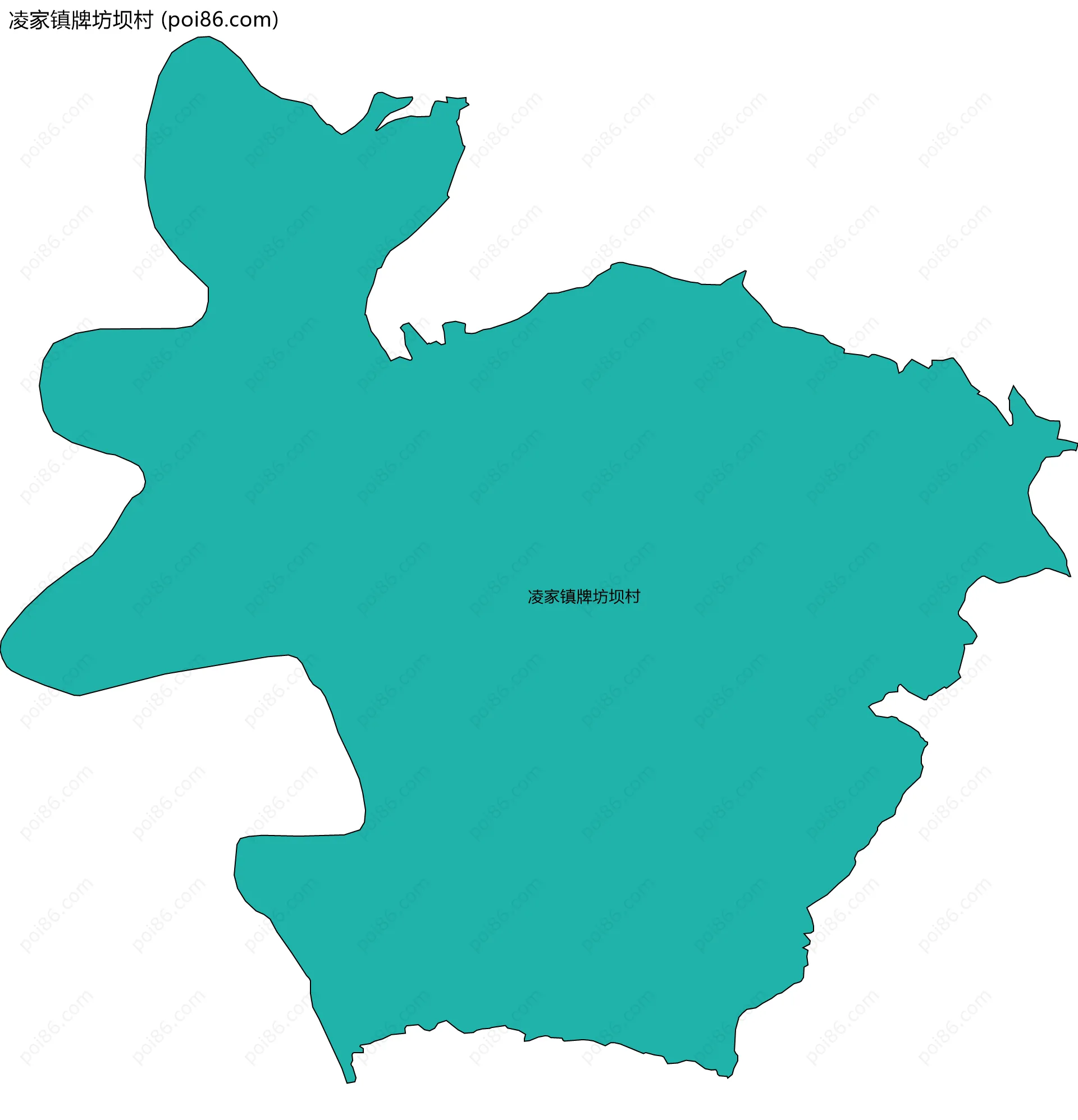 凌家镇牌坊坝村边界地图