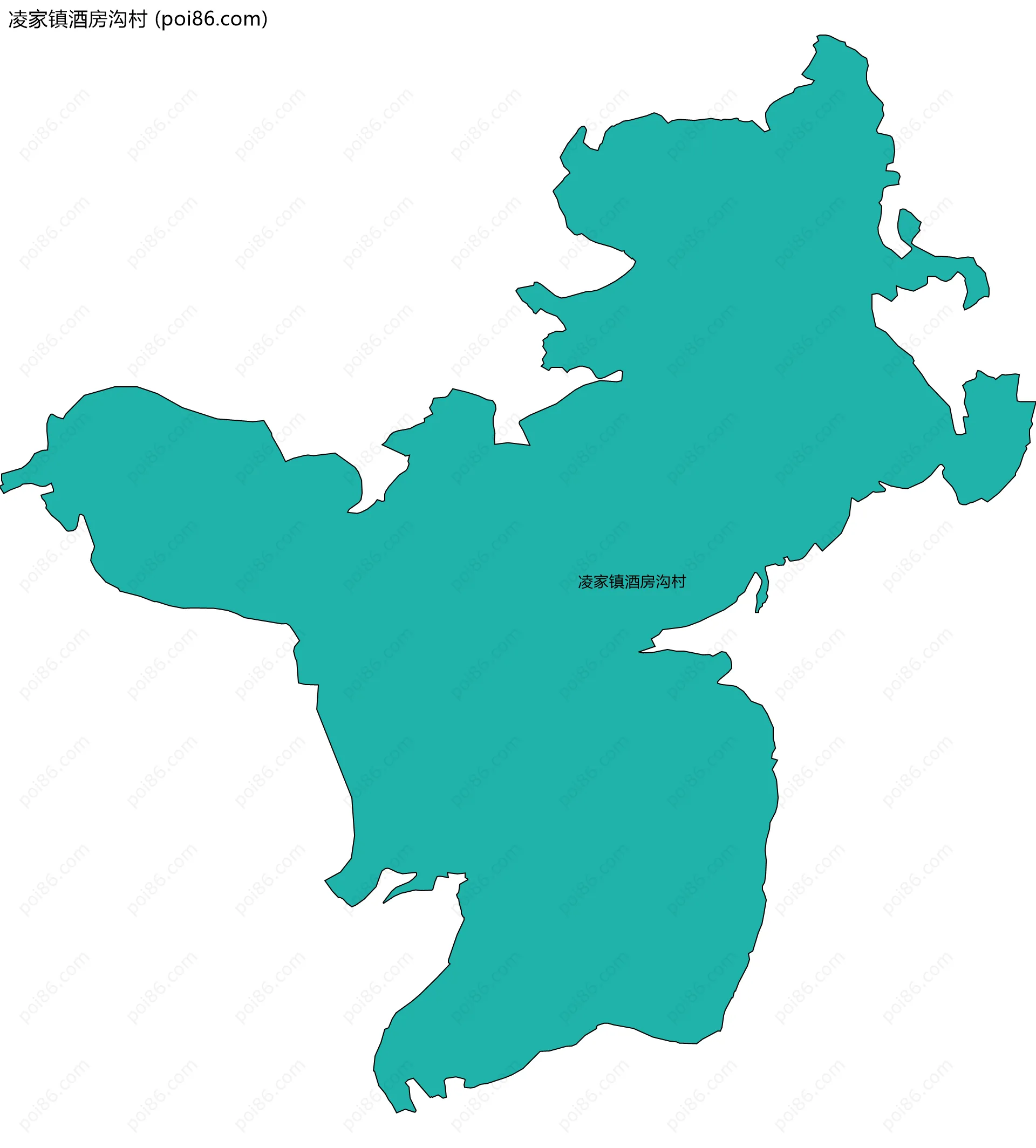 凌家镇酒房沟村边界地图