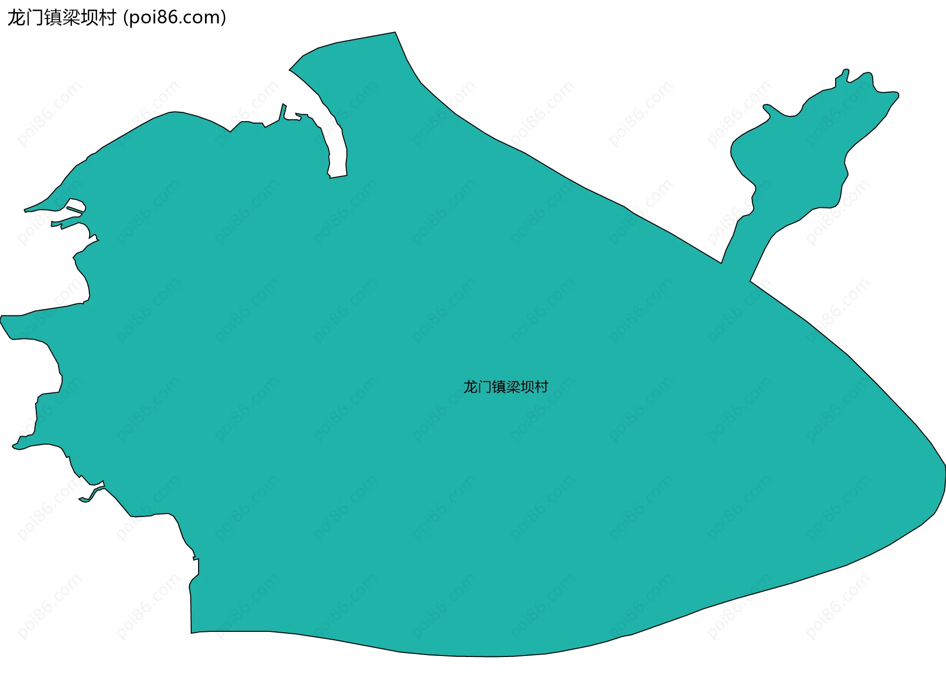 龙门镇梁坝村边界地图