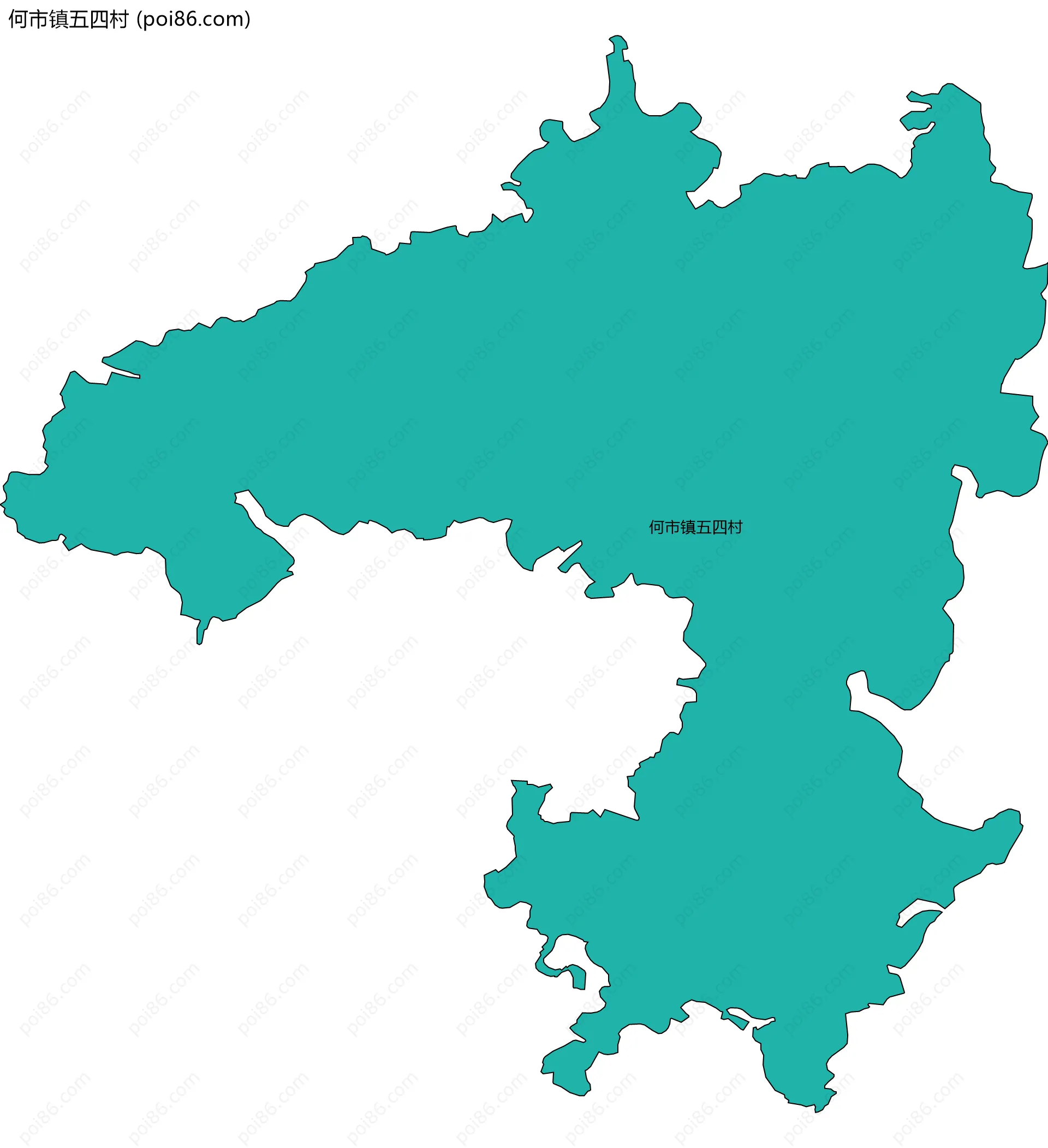 何市镇五四村边界地图