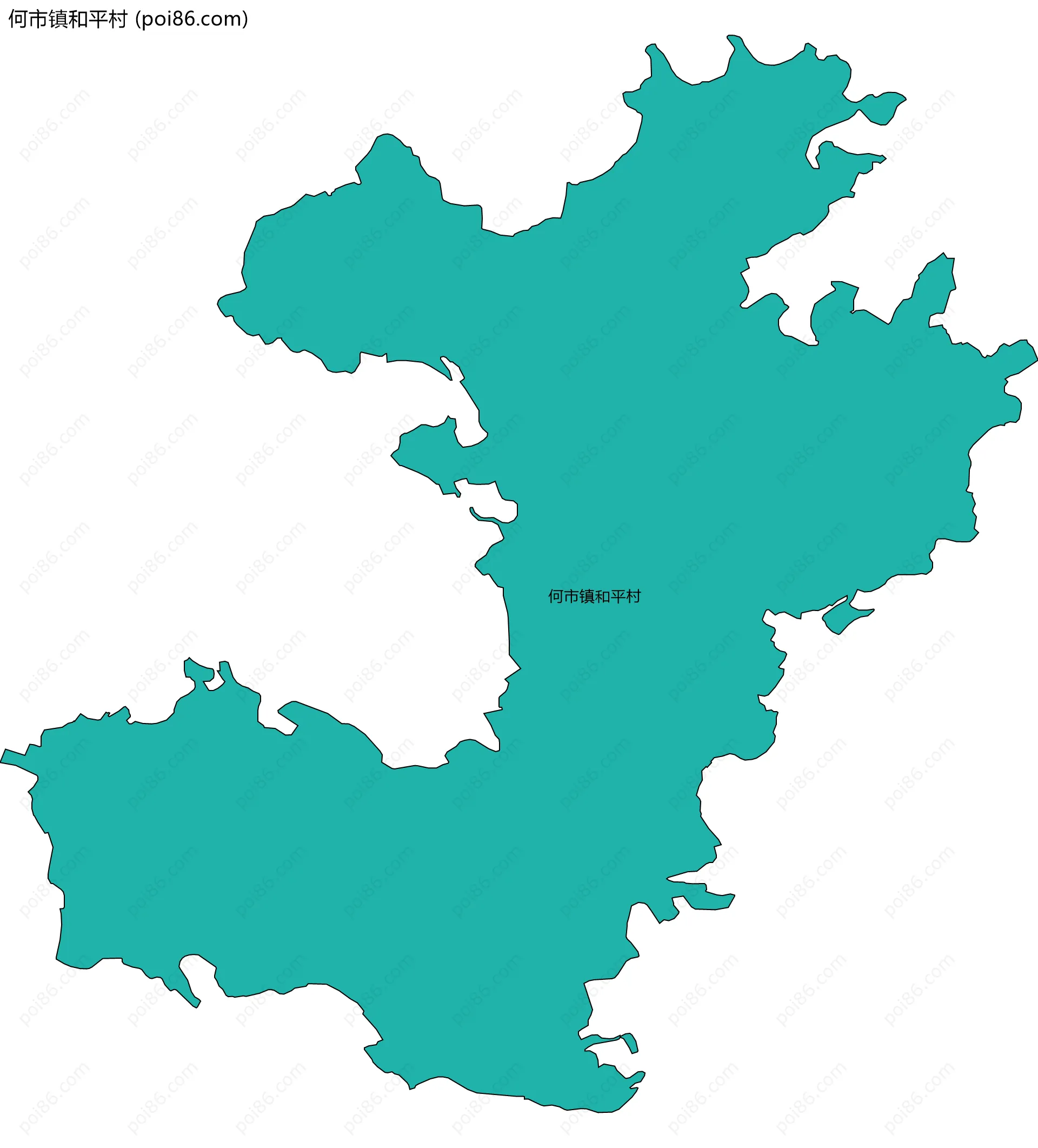 何市镇和平村边界地图