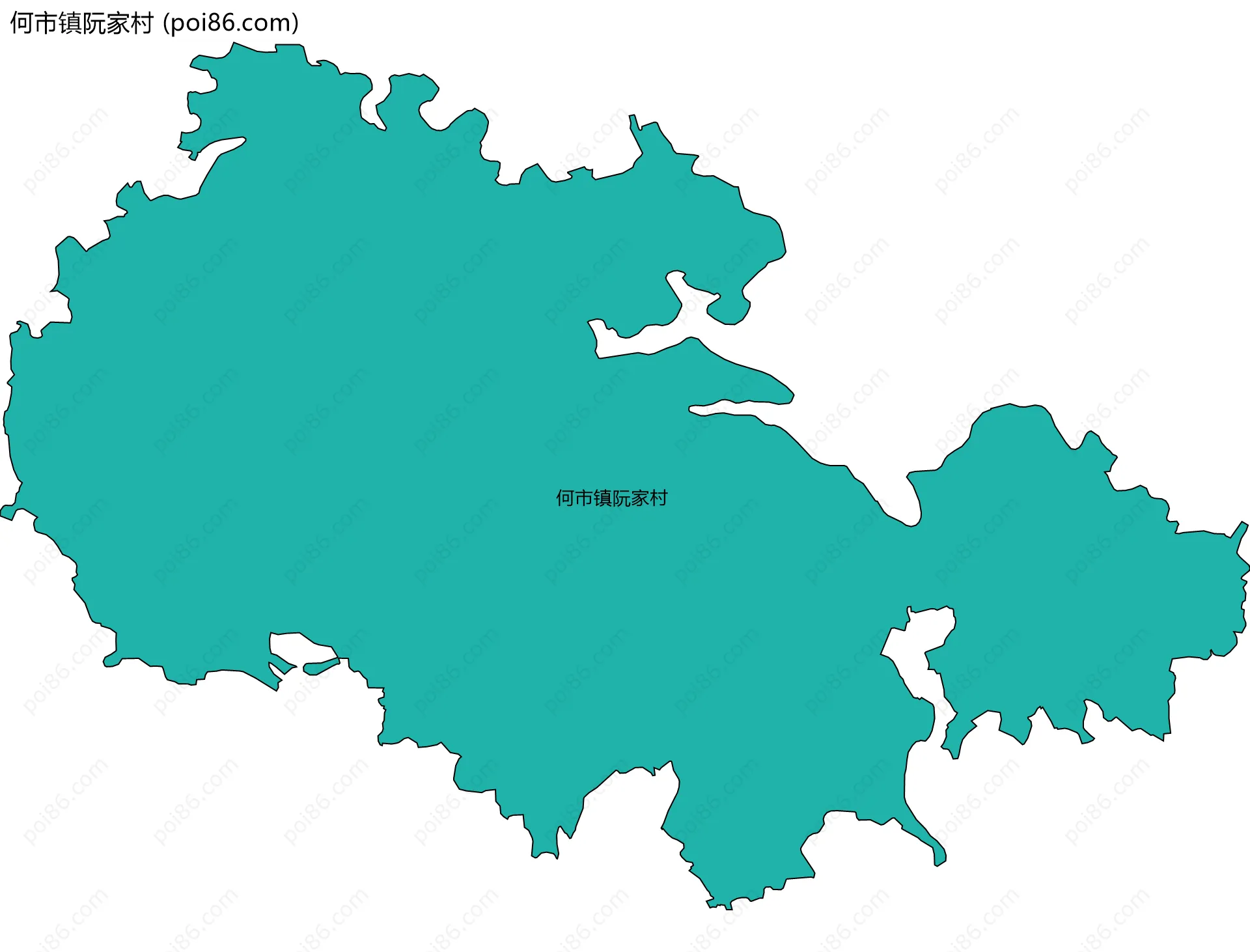 何市镇阮家村边界地图