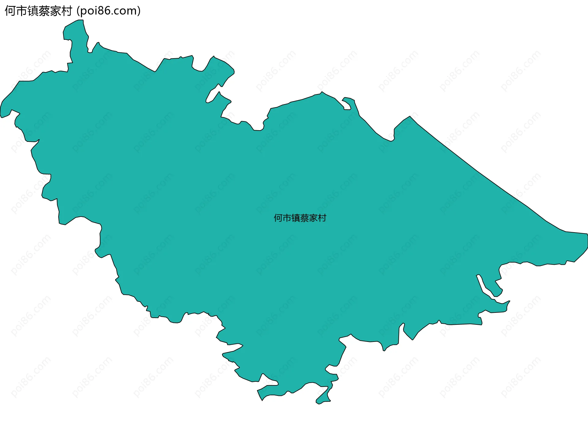 何市镇蔡家村边界地图