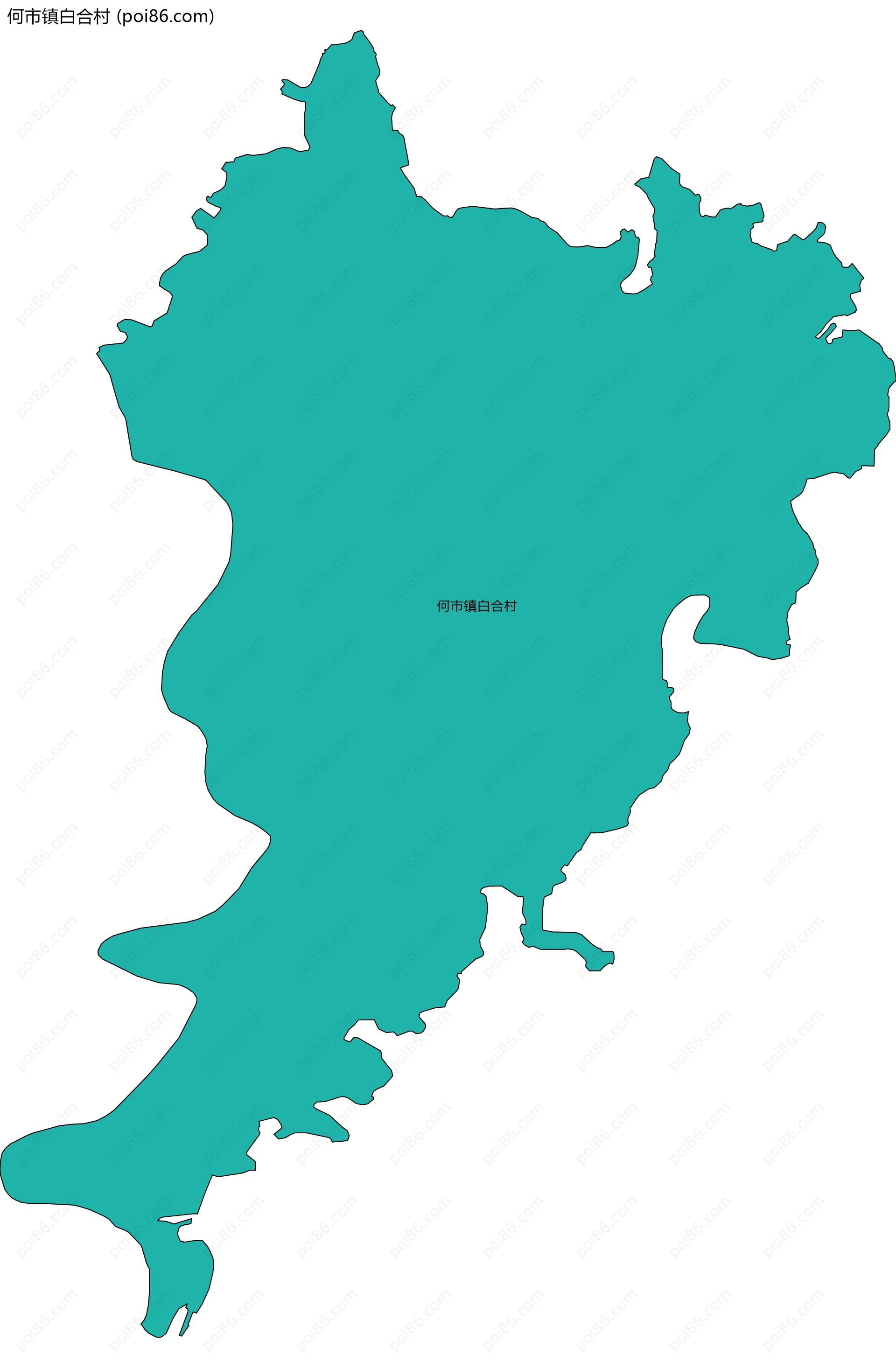 何市镇白合村边界地图