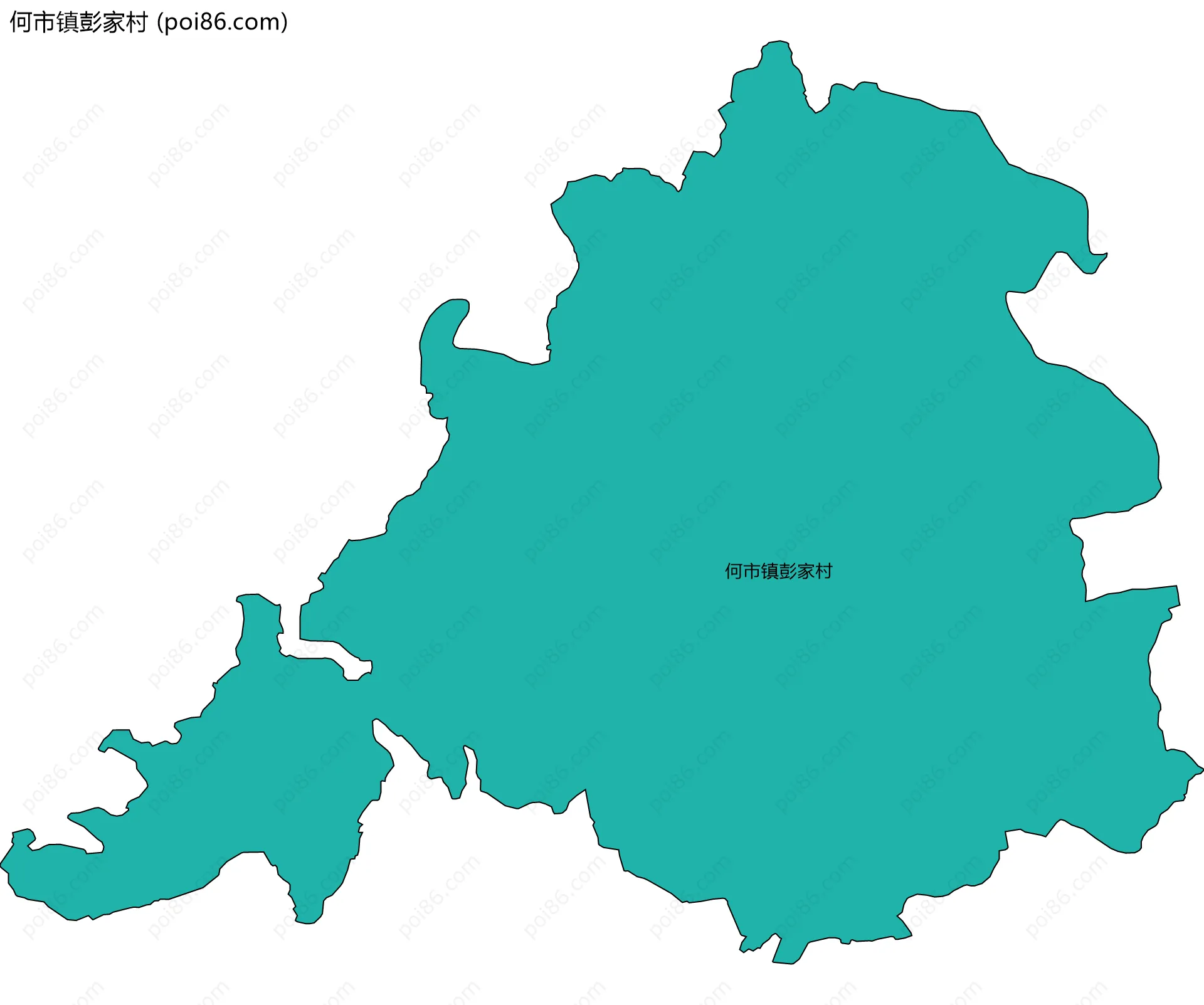 何市镇彭家村边界地图