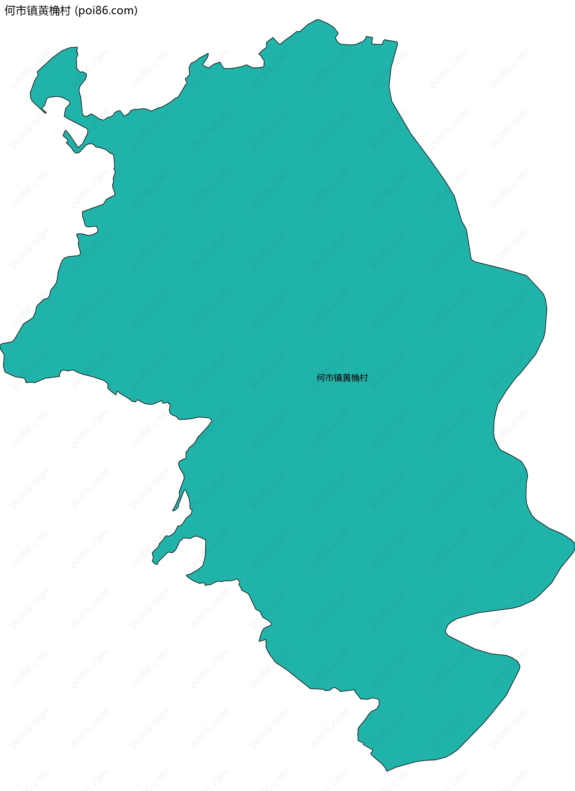 何市镇黄桷村边界地图