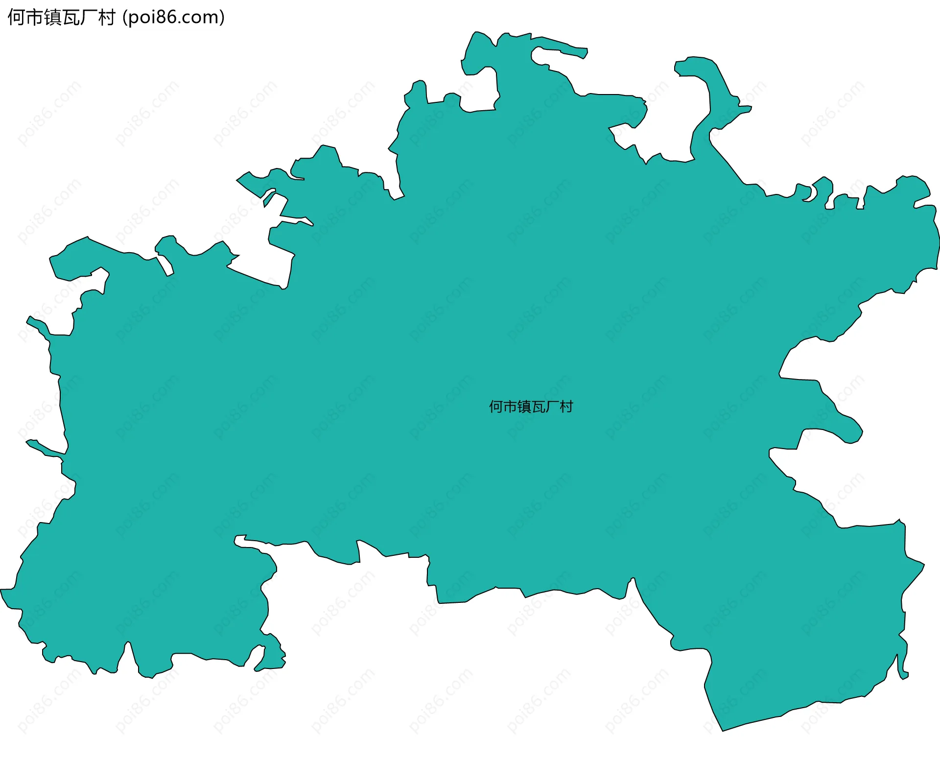何市镇瓦厂村边界地图