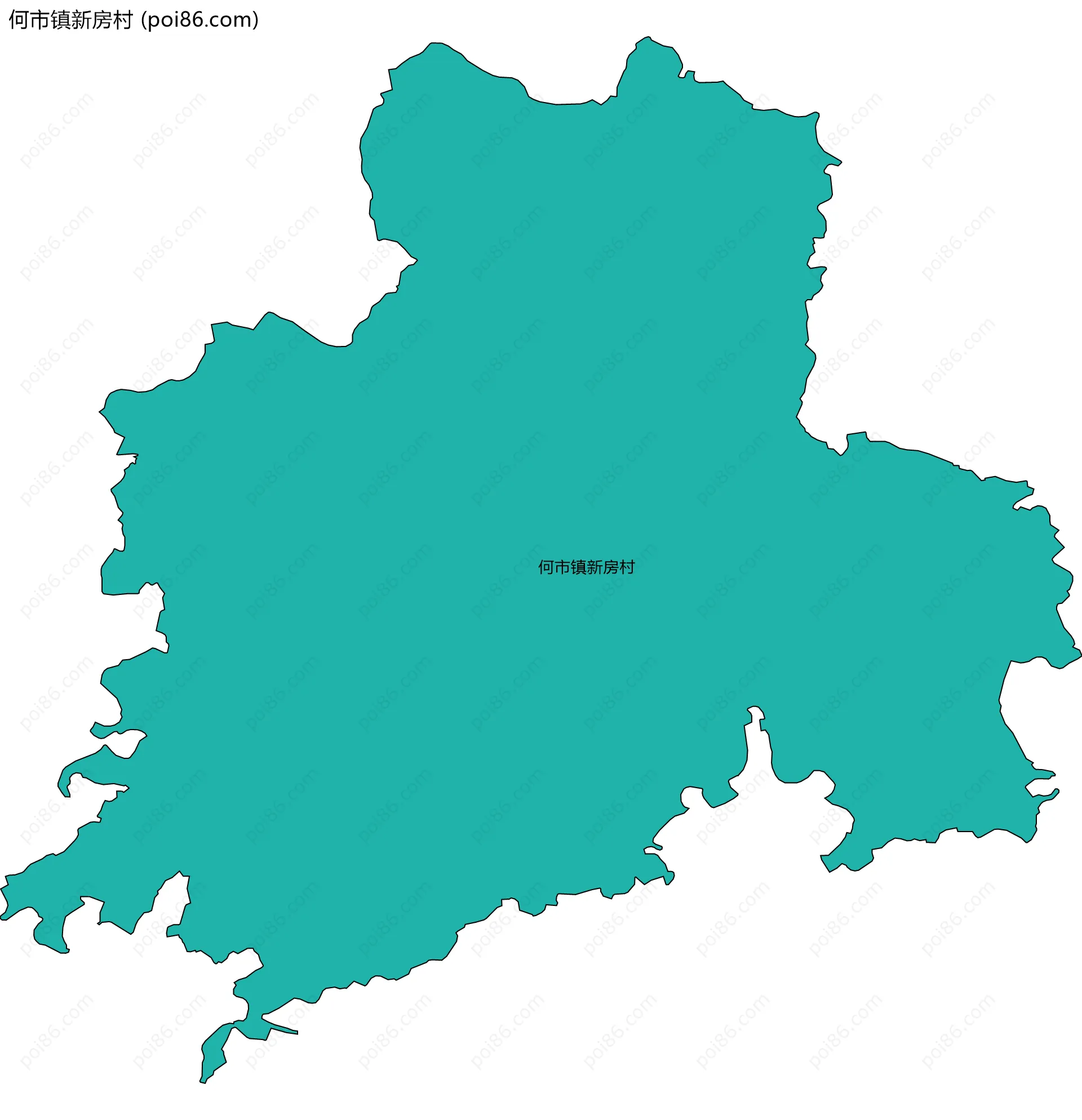 何市镇新房村边界地图