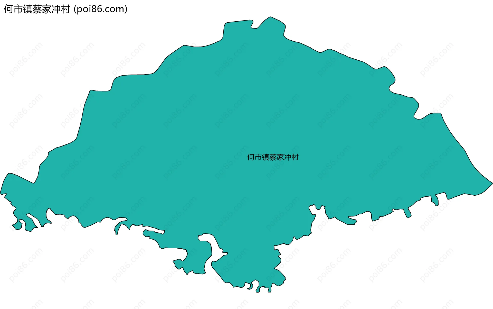 何市镇蔡家冲村边界地图