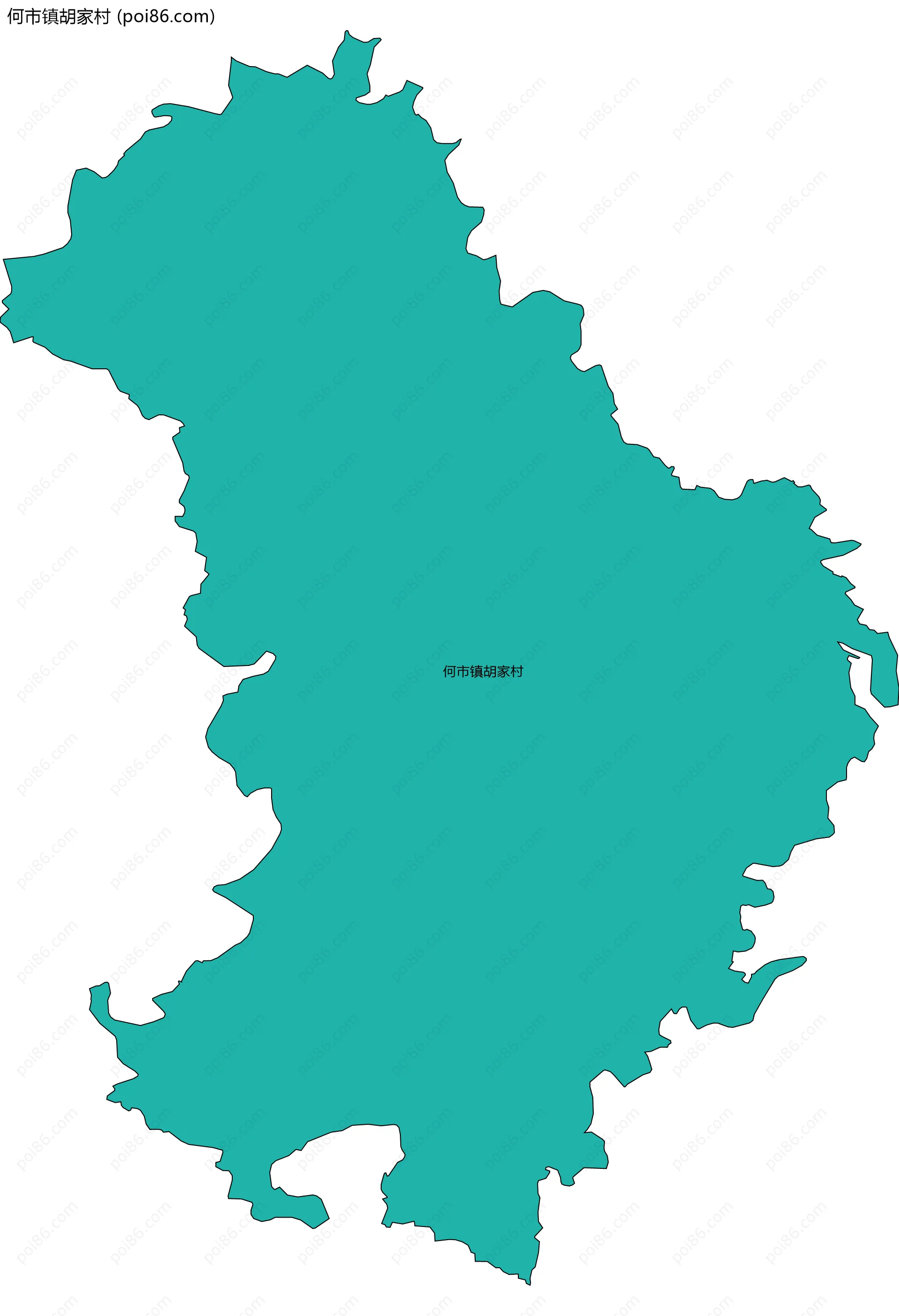 何市镇胡家村边界地图