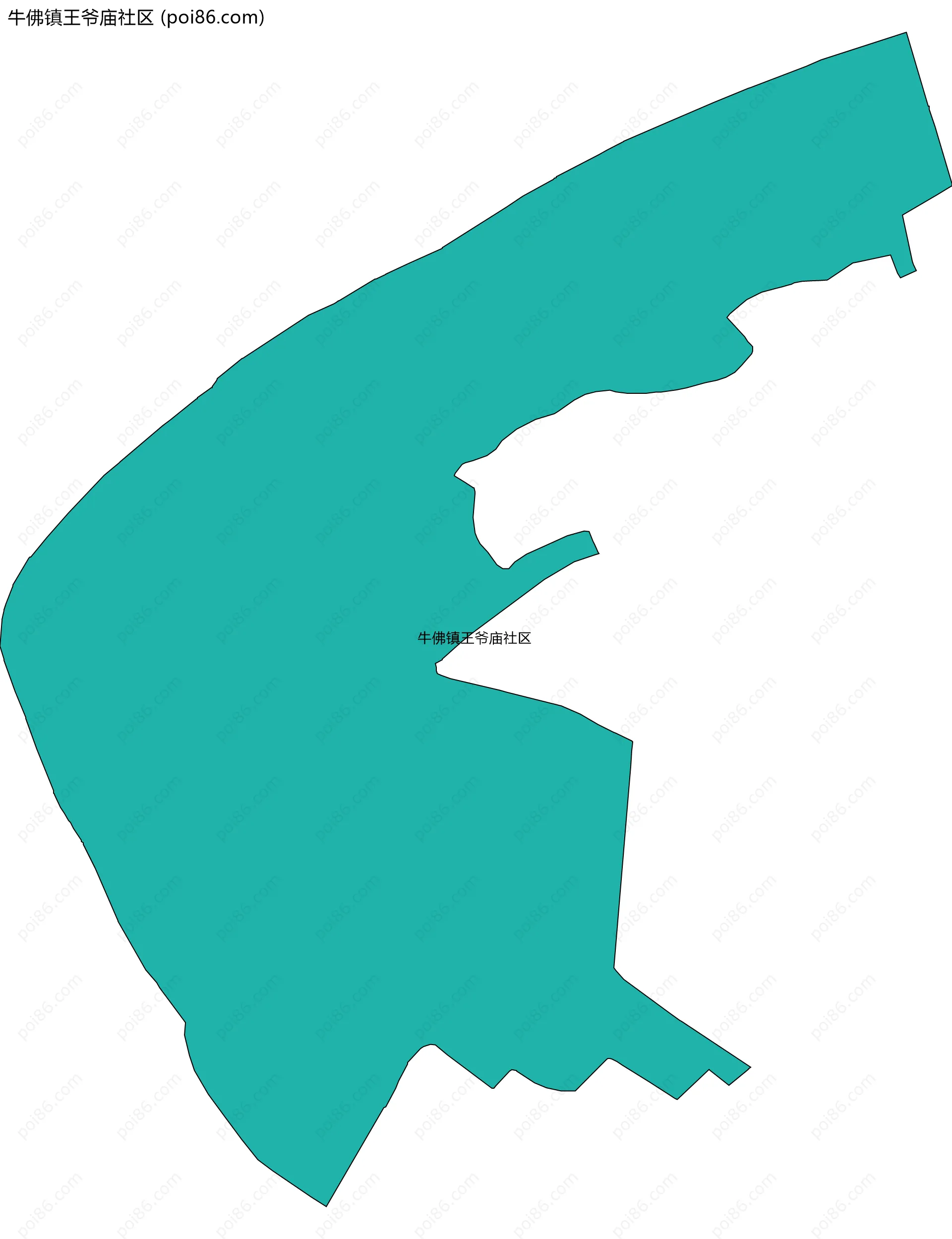 牛佛镇王爷庙社区边界地图