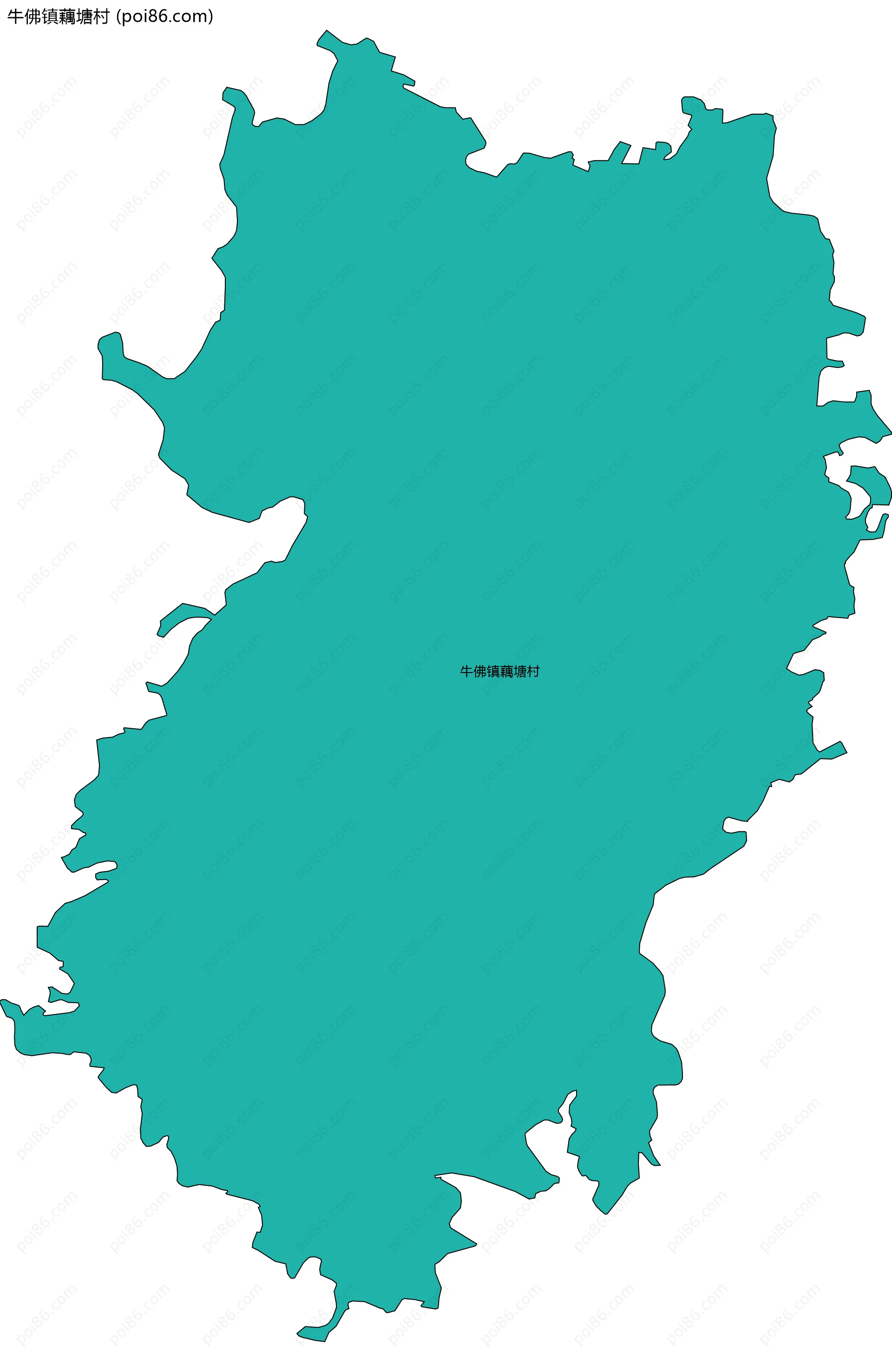 牛佛镇藕塘村边界地图