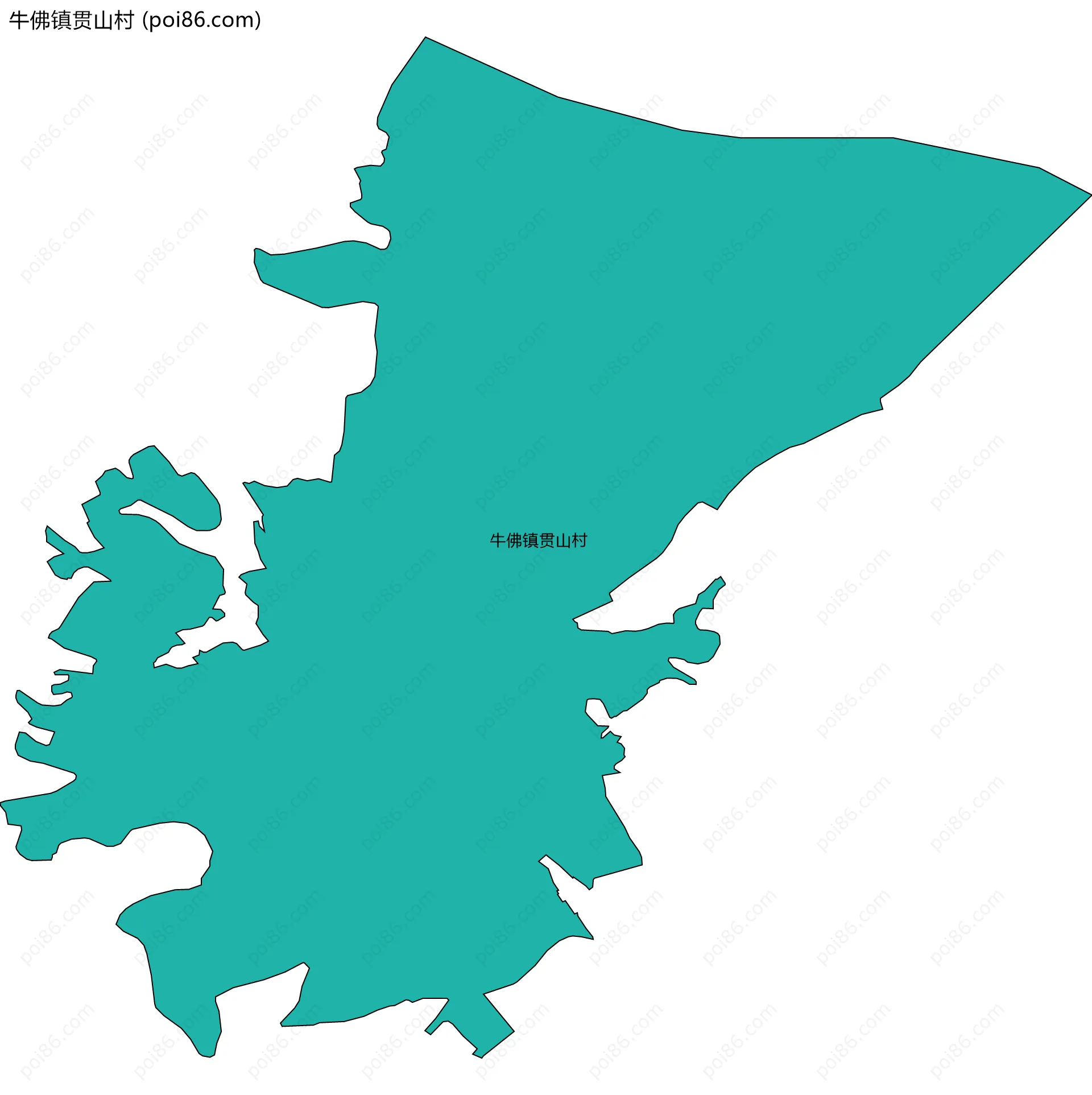 牛佛镇贯山村边界地图