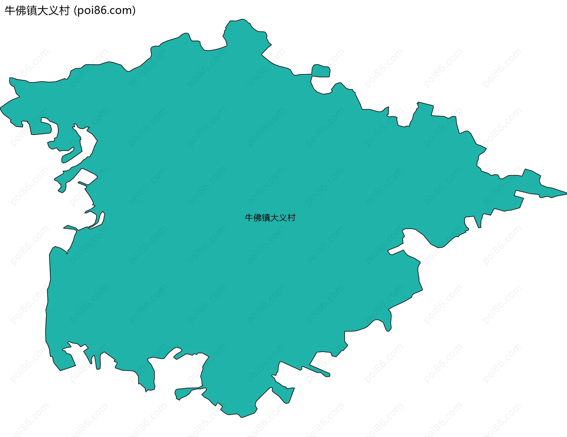 牛佛镇大义村边界地图
