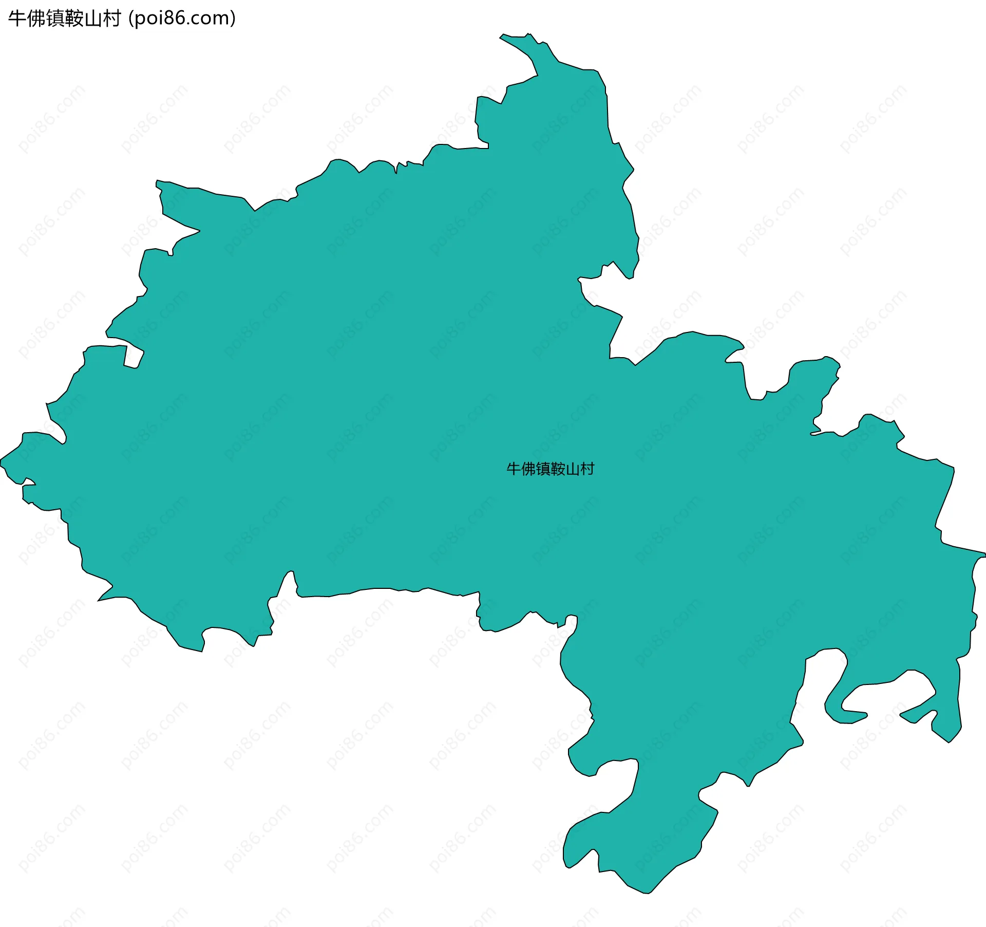 牛佛镇鞍山村边界地图