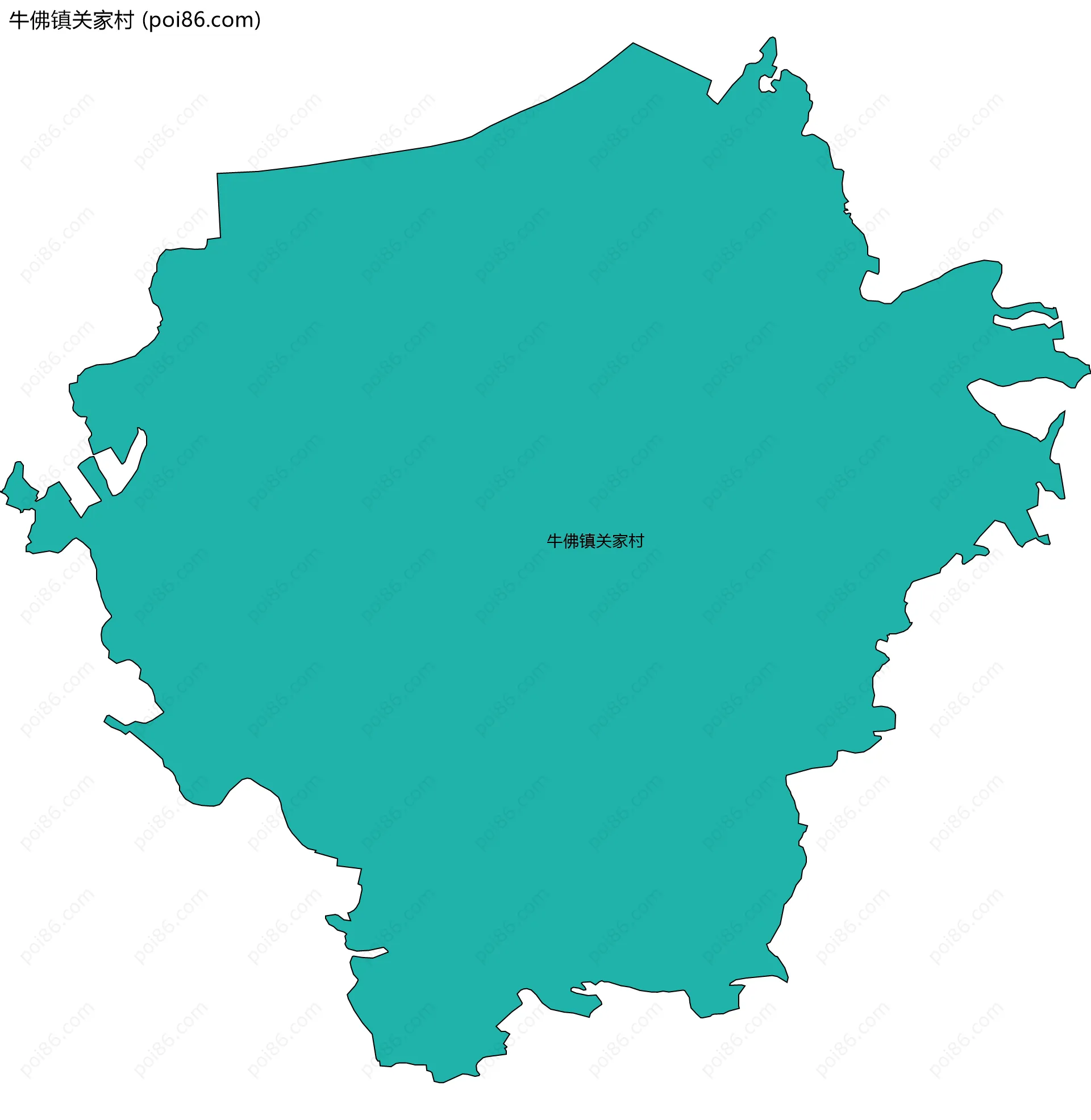 牛佛镇关家村边界地图