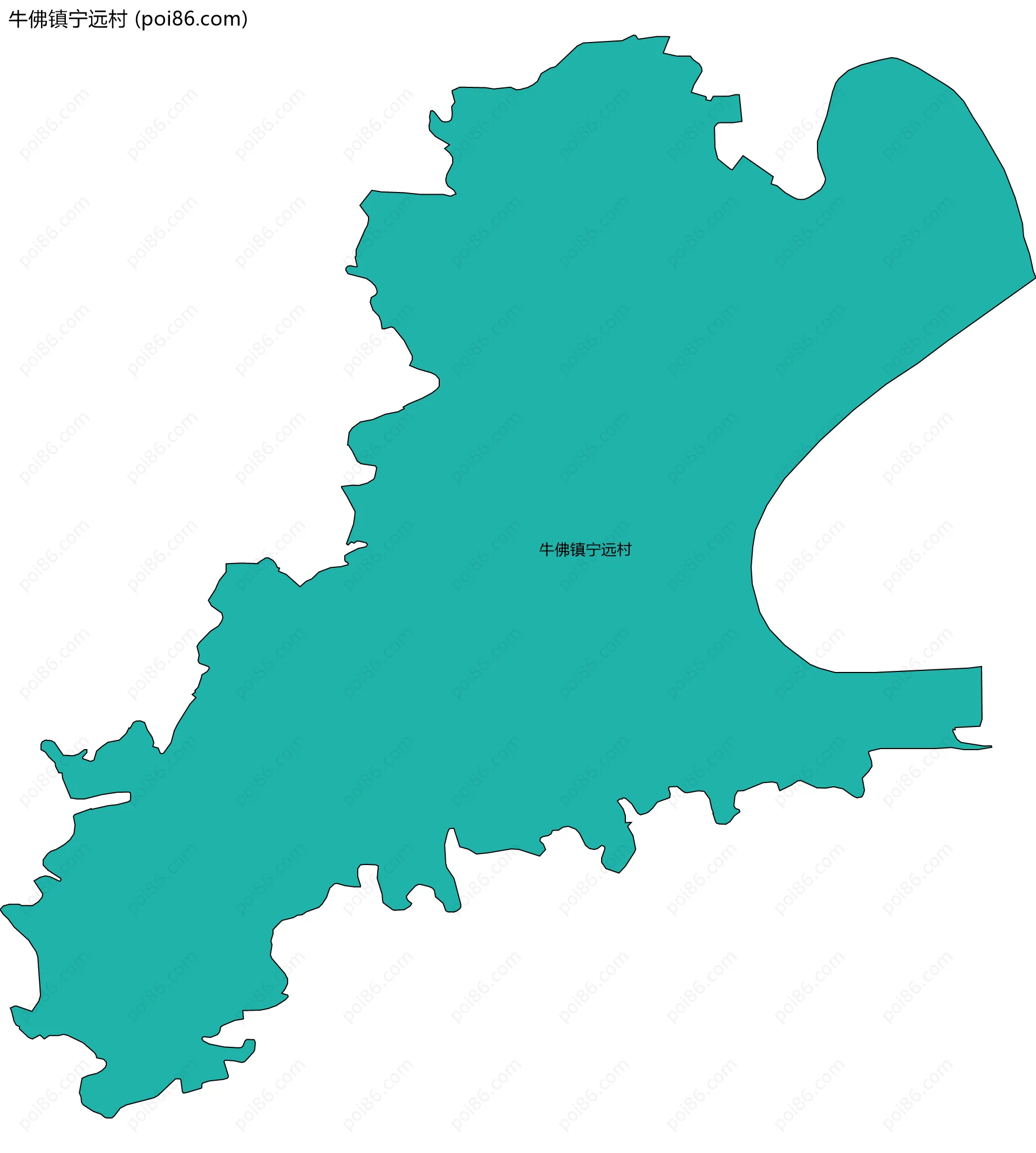 牛佛镇宁远村边界地图