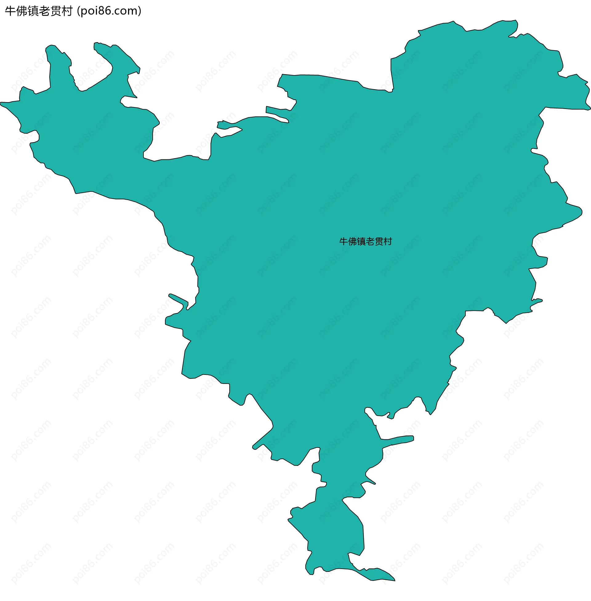 牛佛镇老贯村边界地图