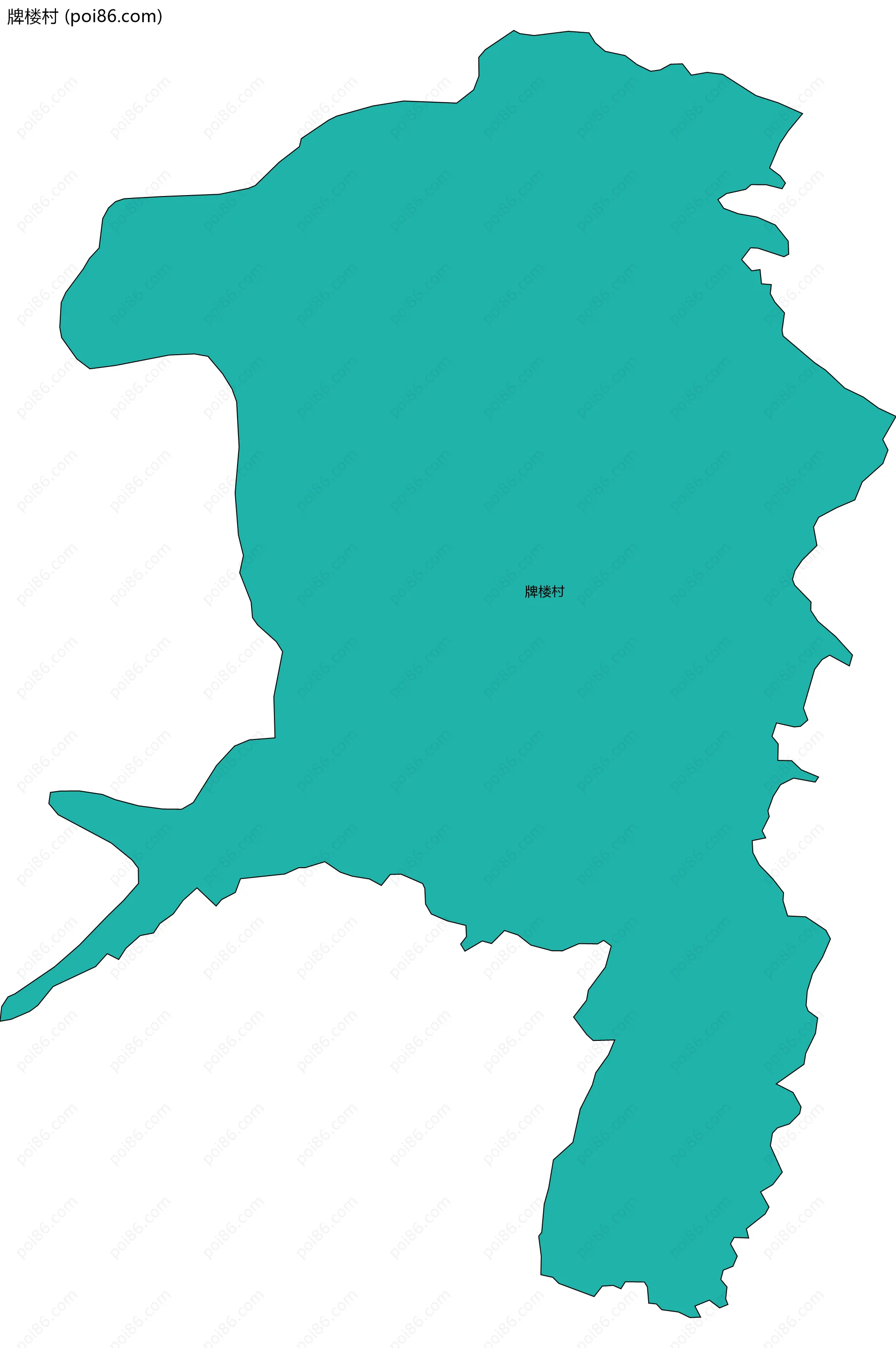 牌楼村边界地图