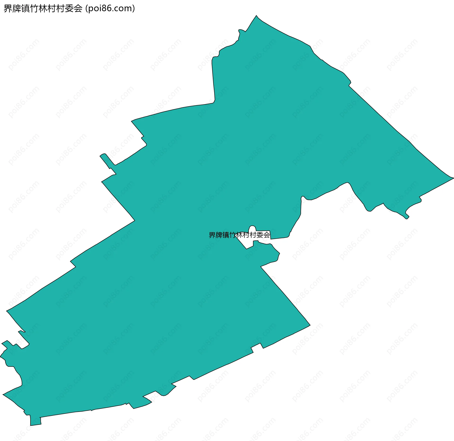 界牌镇竹林村村委会边界地图
