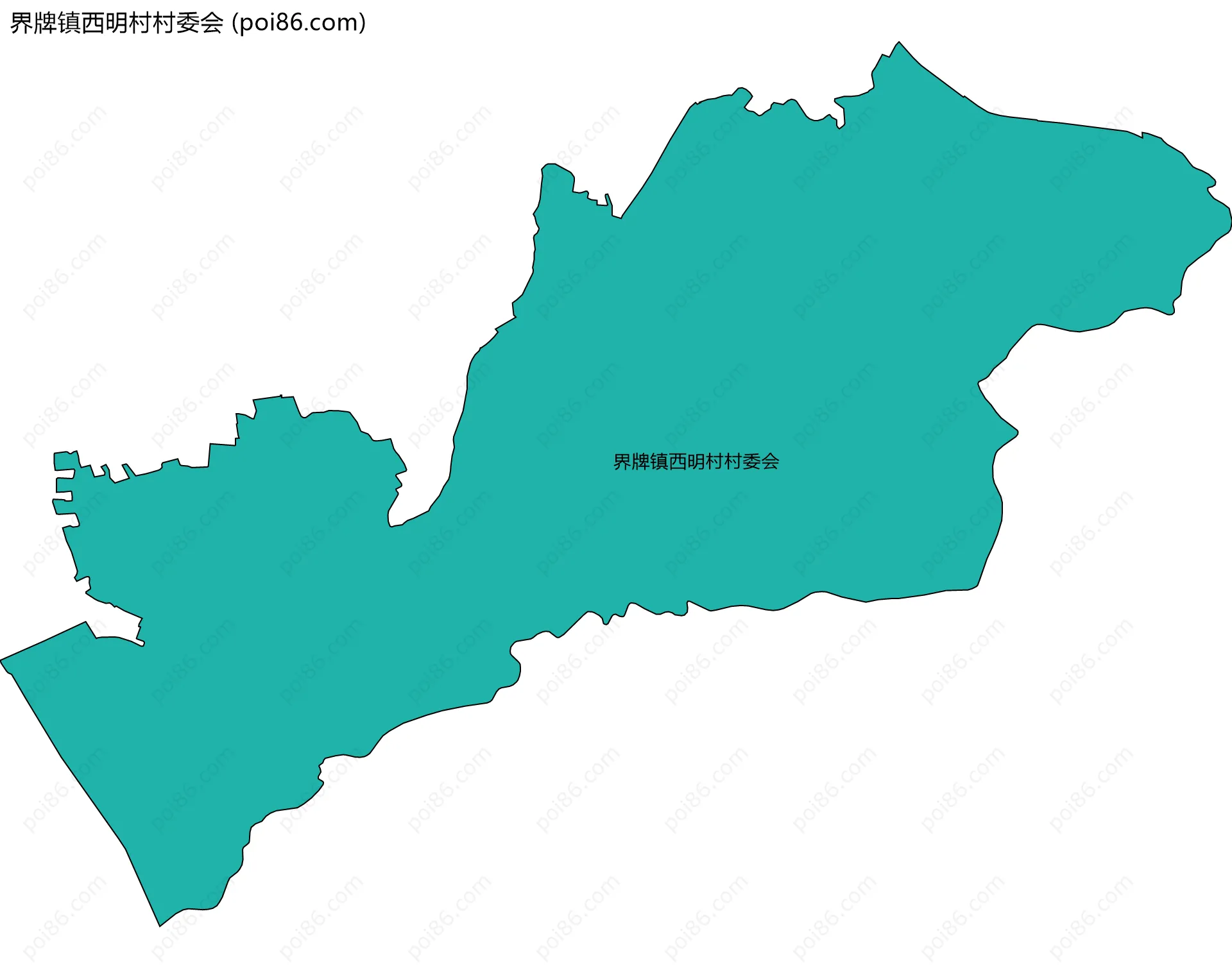 界牌镇西明村村委会边界地图