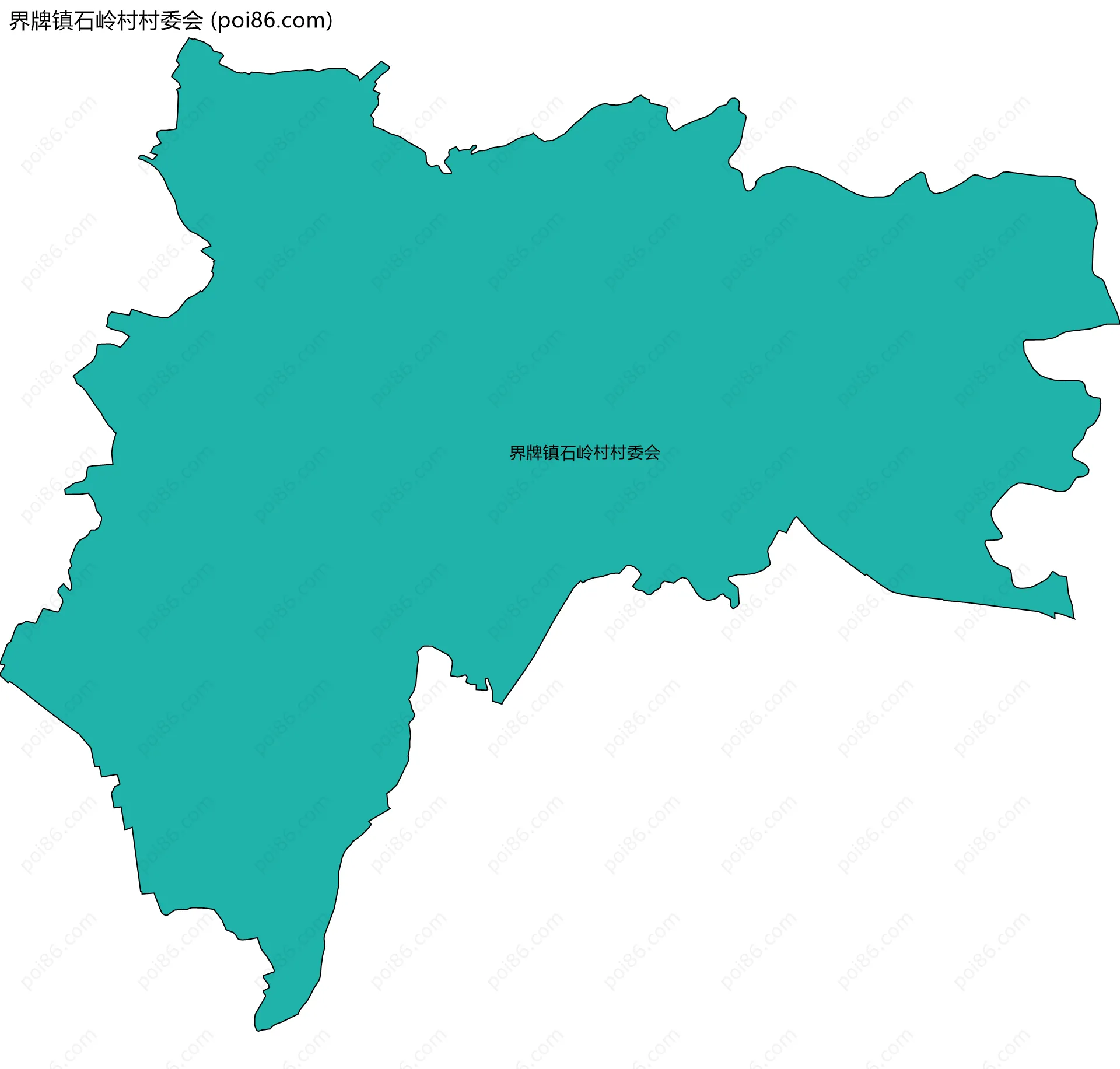 界牌镇石岭村村委会边界地图