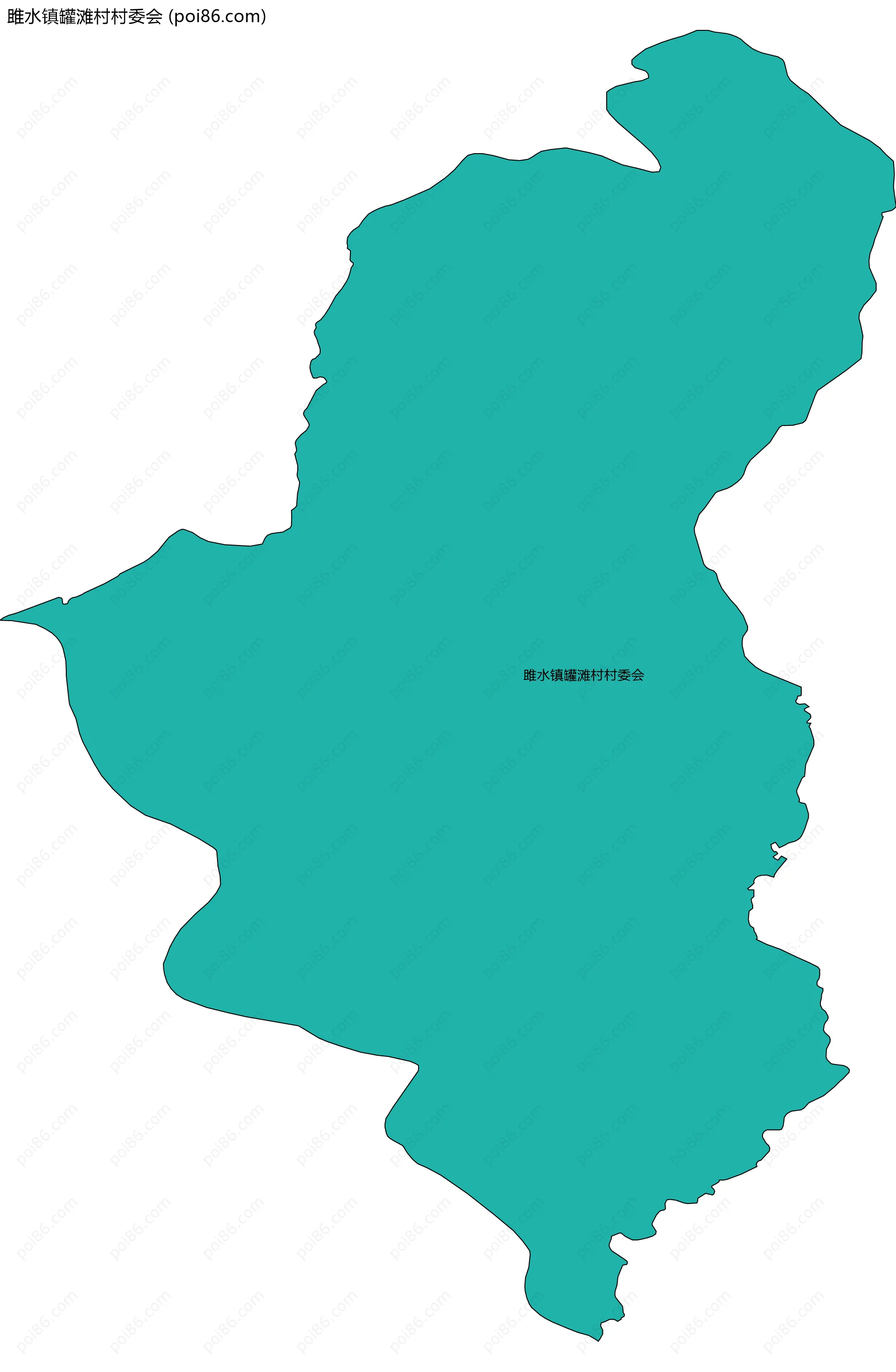 雎水镇罐滩村村委会边界地图