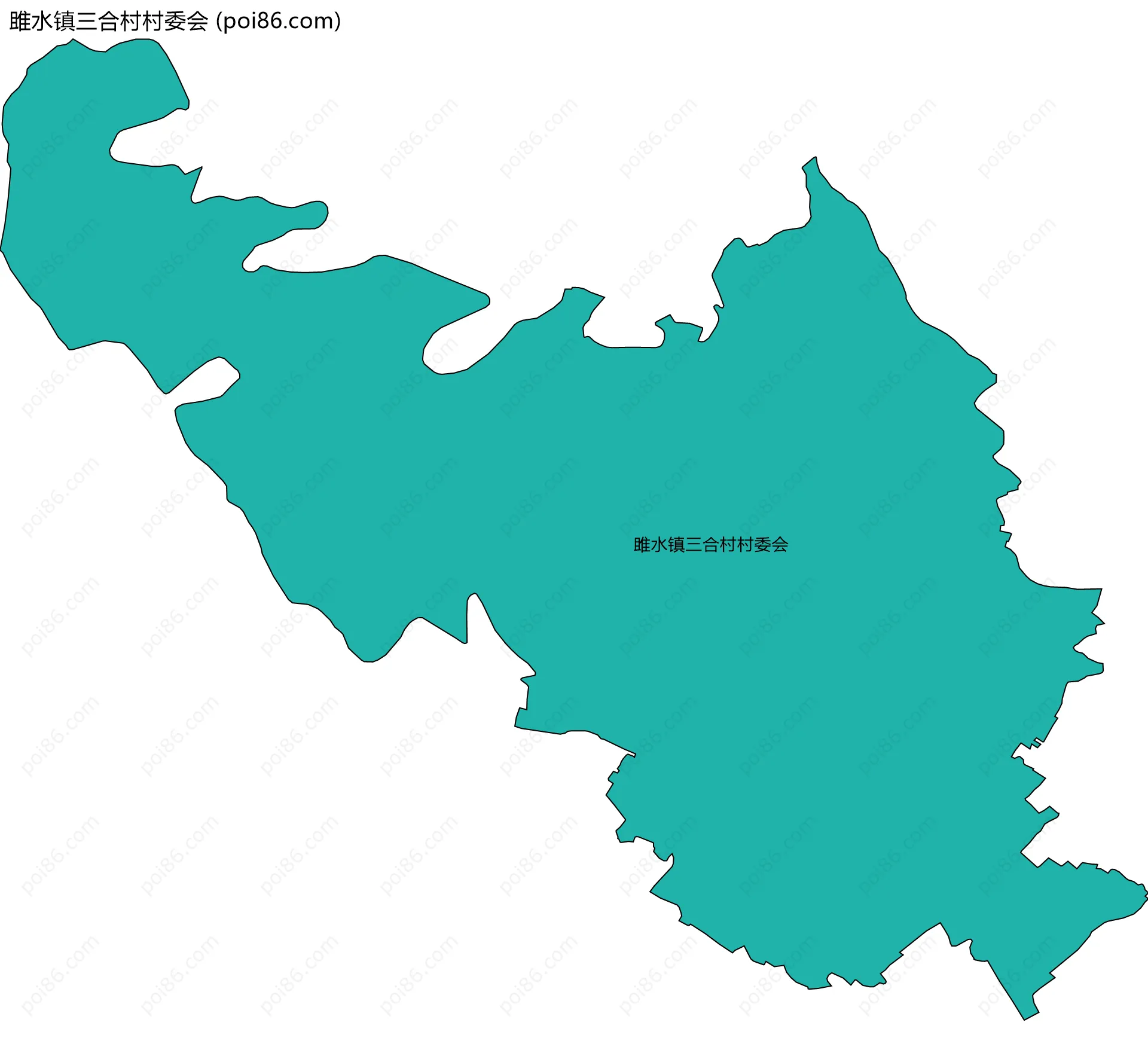 雎水镇三合村村委会边界地图