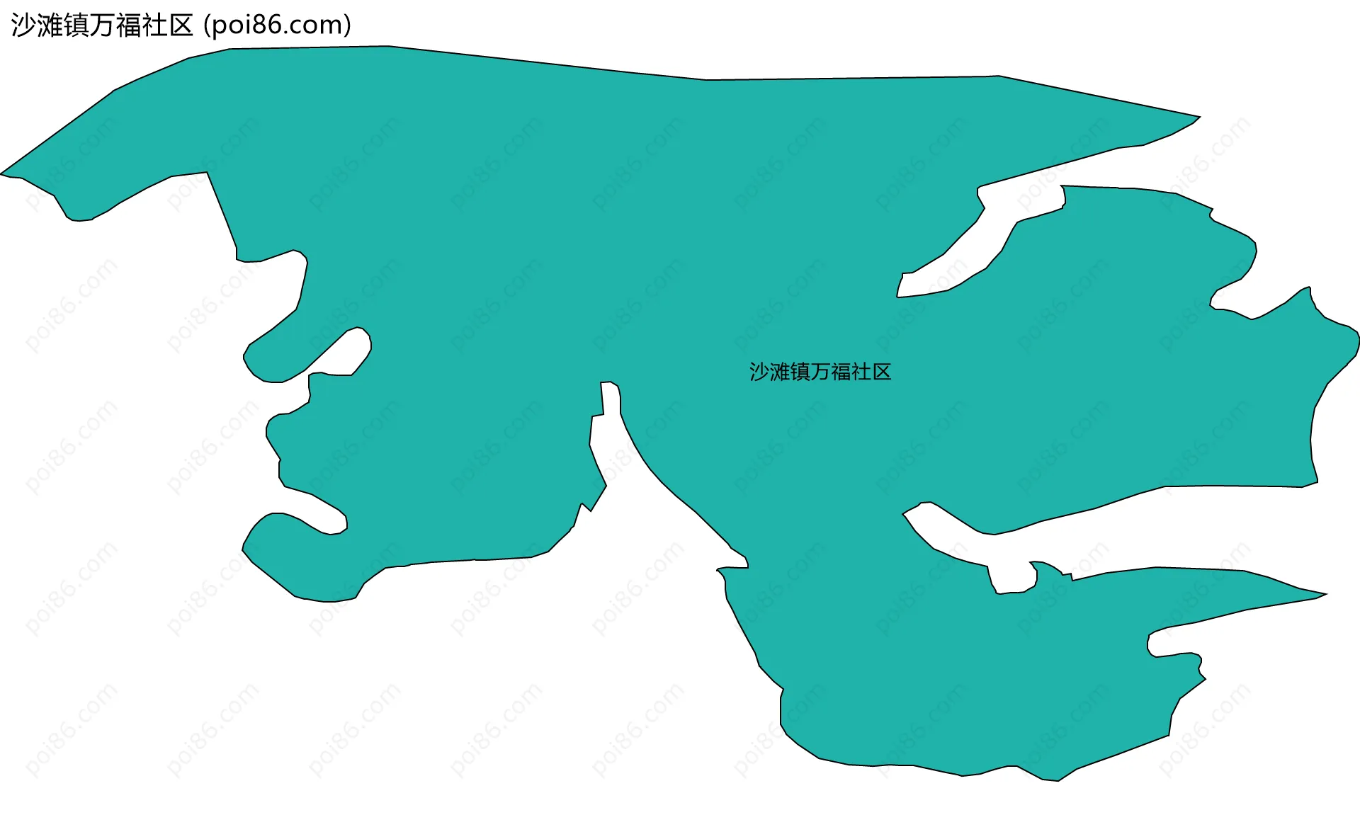 沙滩镇万福社区边界地图