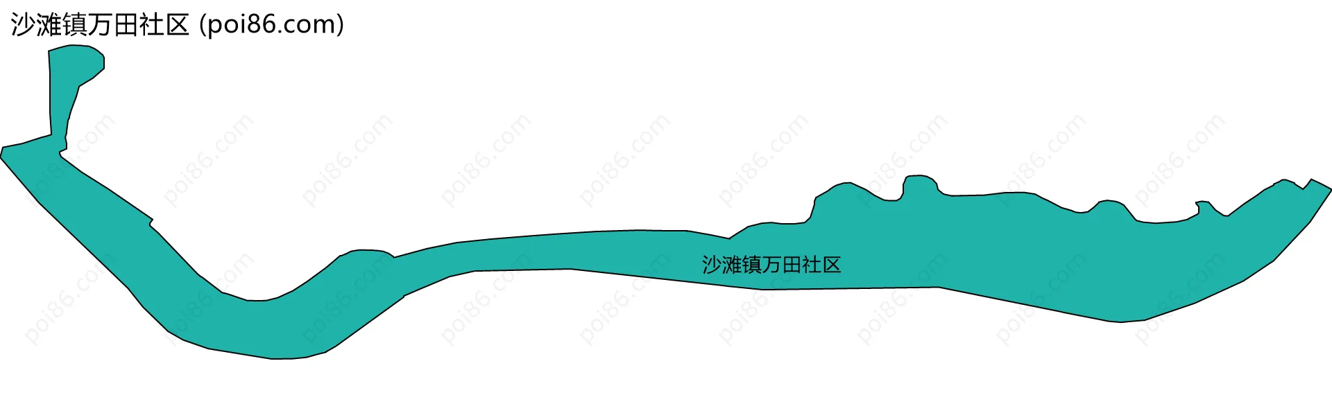 沙滩镇万田社区边界地图