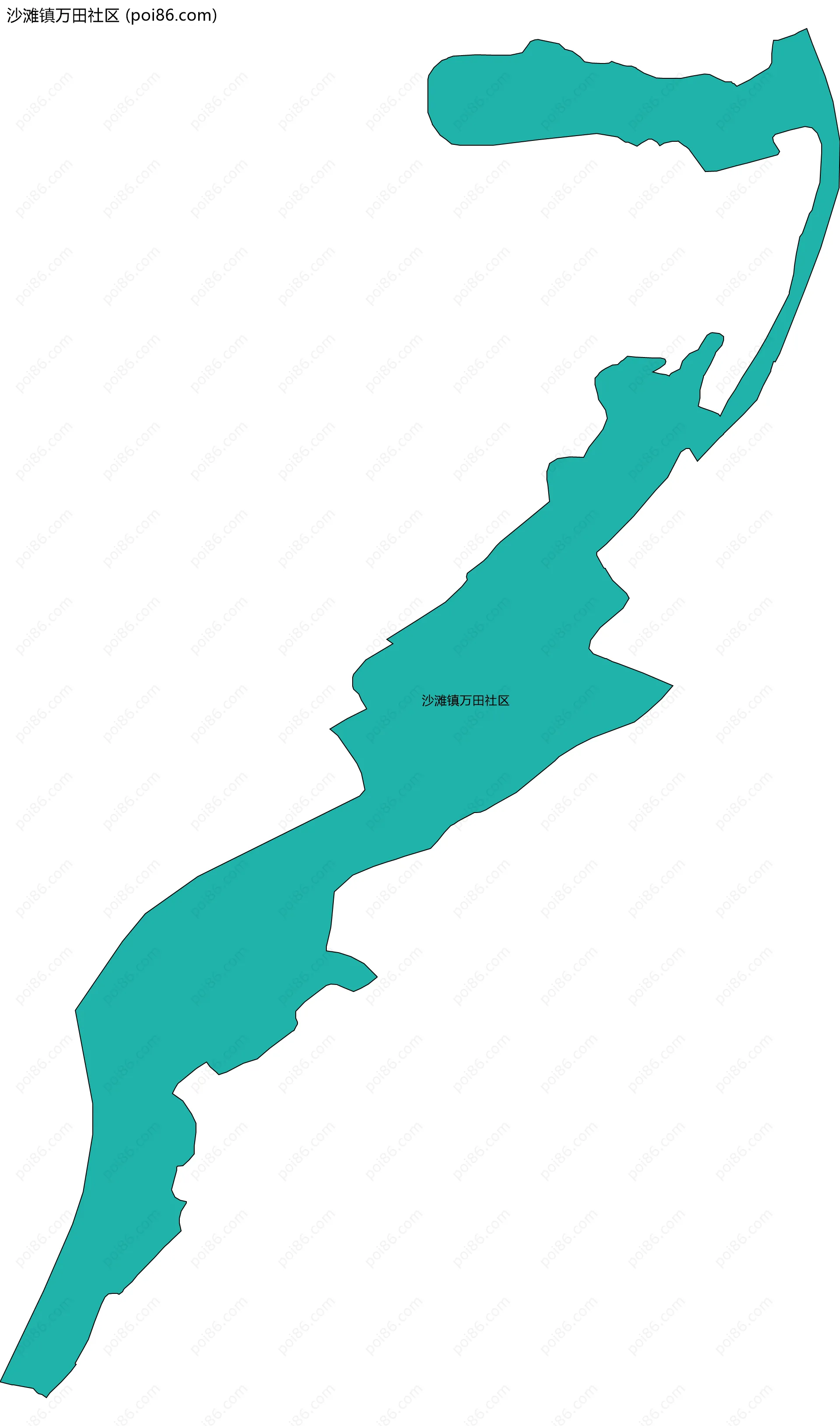 沙滩镇万田社区边界地图