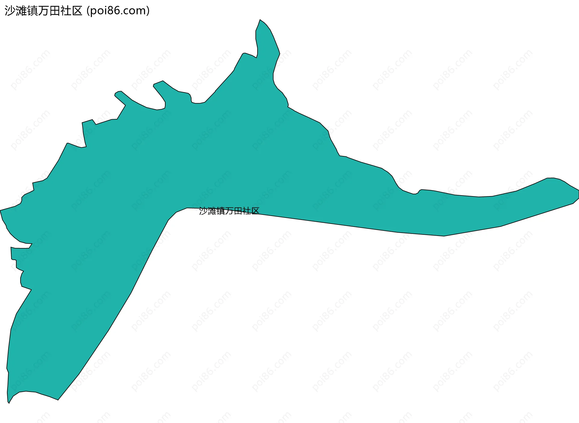 沙滩镇万田社区边界地图