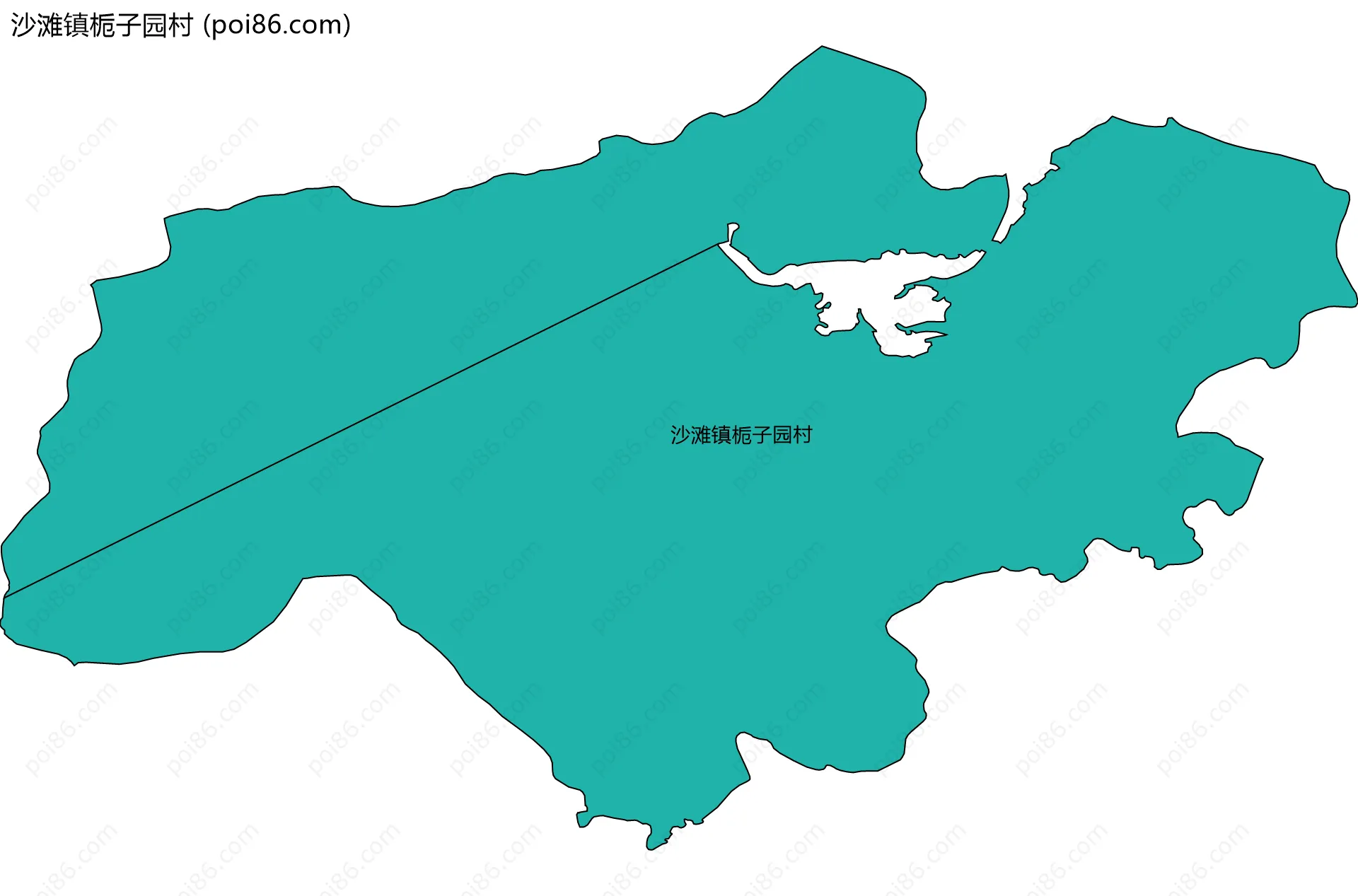 沙滩镇栀子园村边界地图