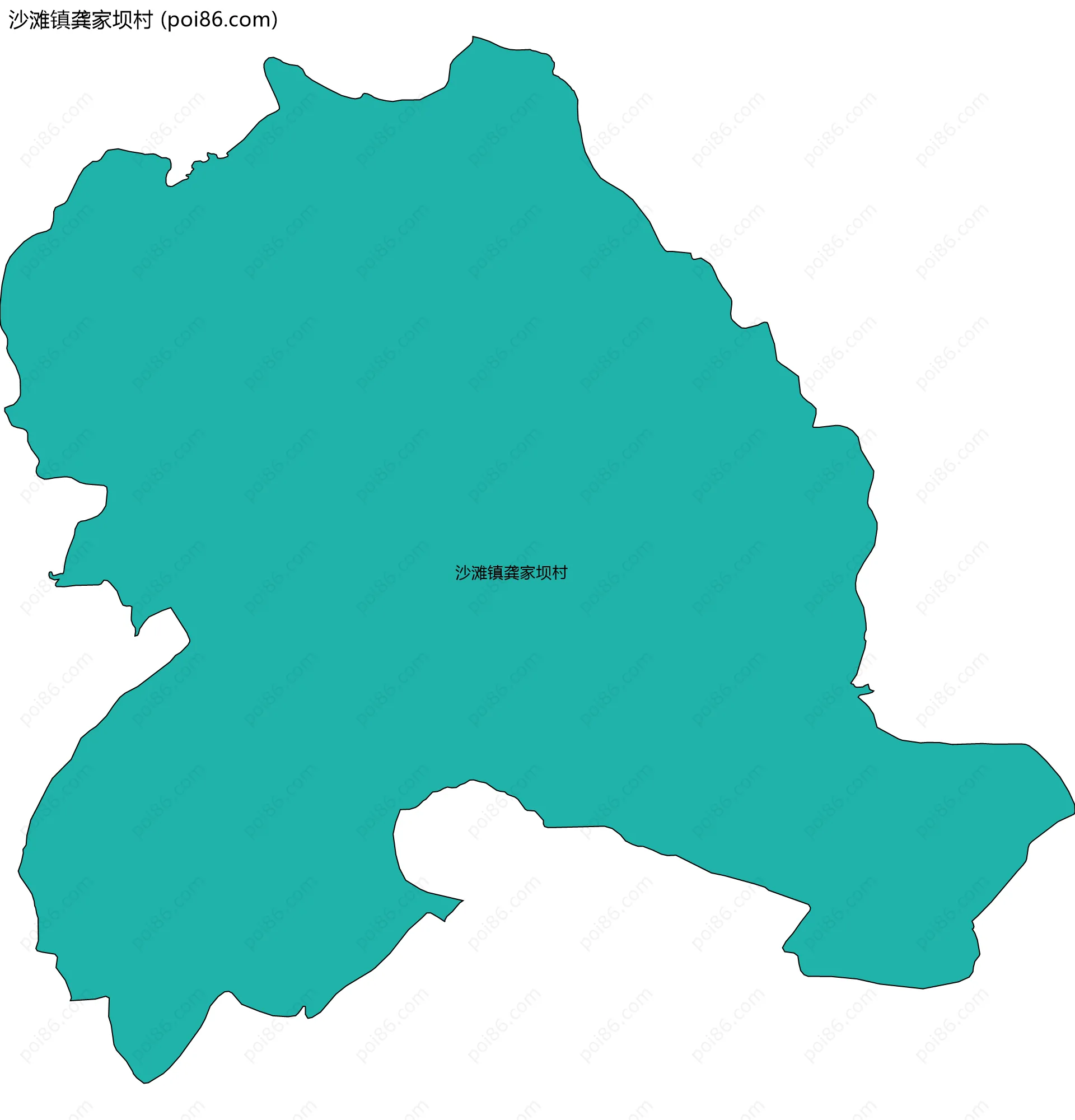 沙滩镇龚家坝村边界地图