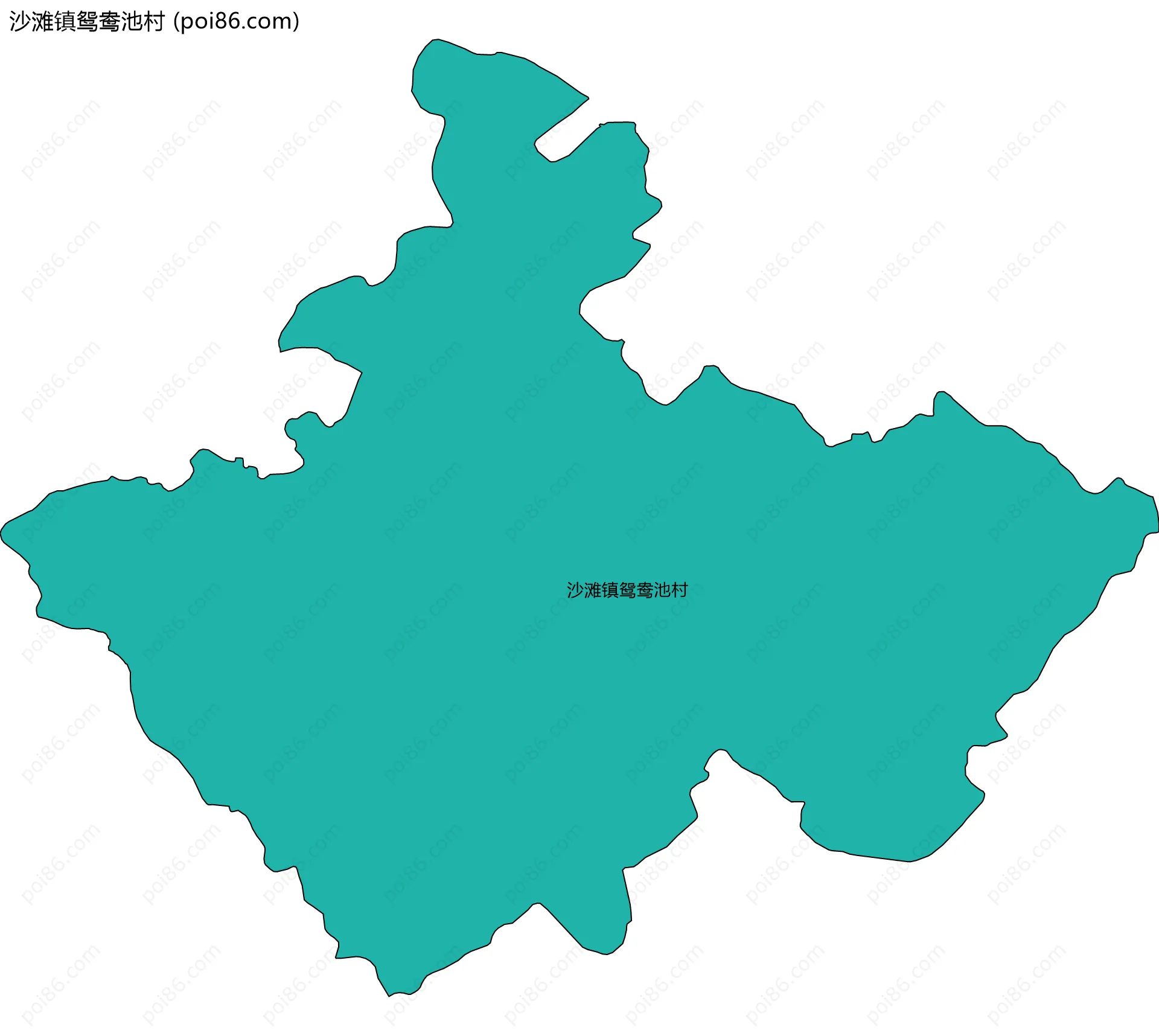 沙滩镇鸳鸯池村边界地图