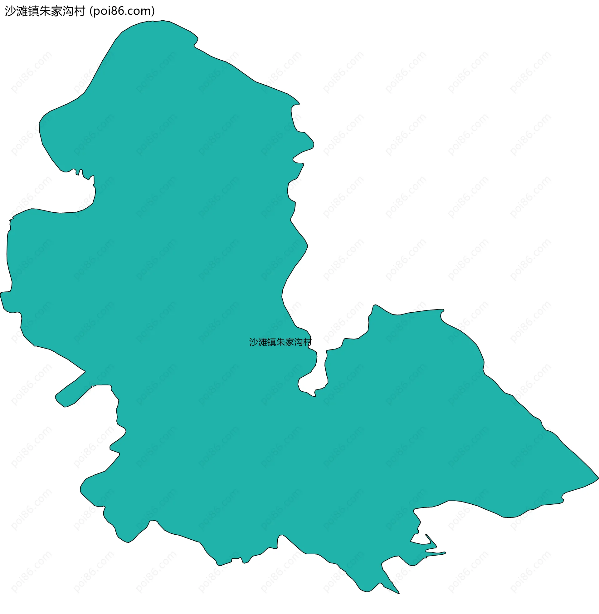 沙滩镇朱家沟村边界地图