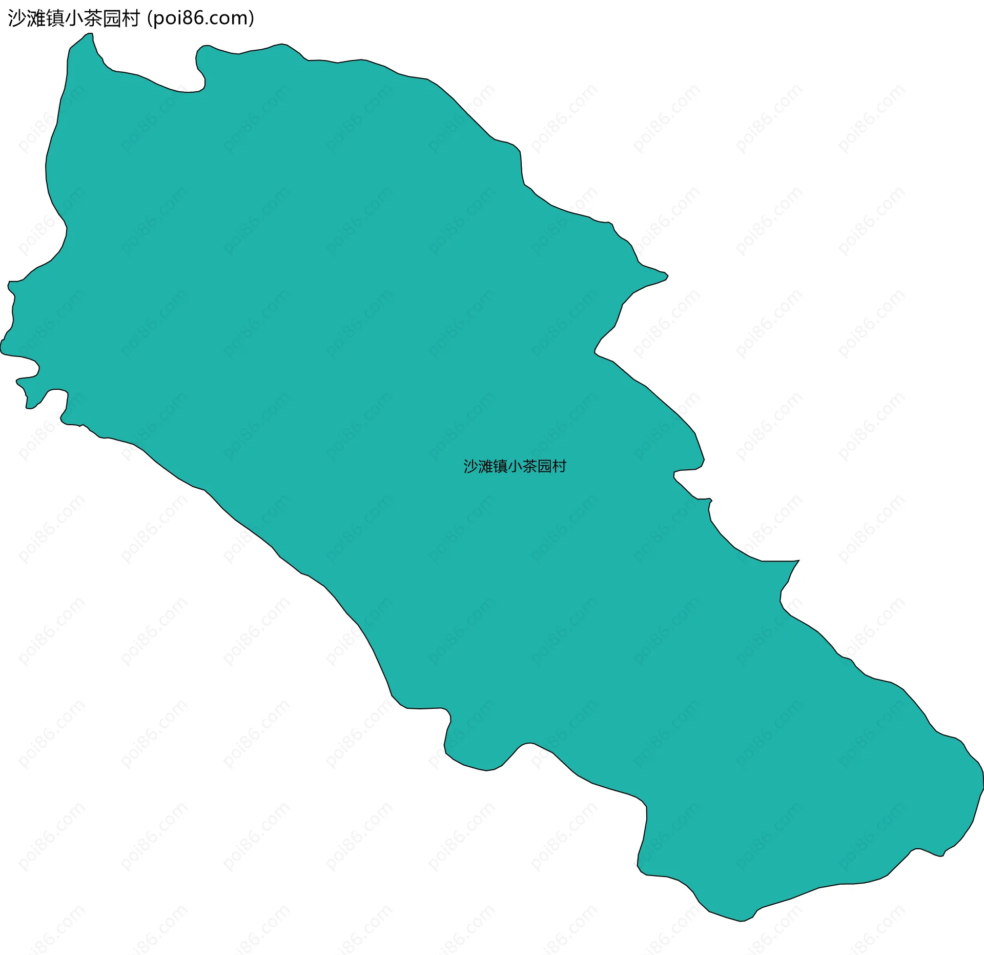 沙滩镇小茶园村边界地图