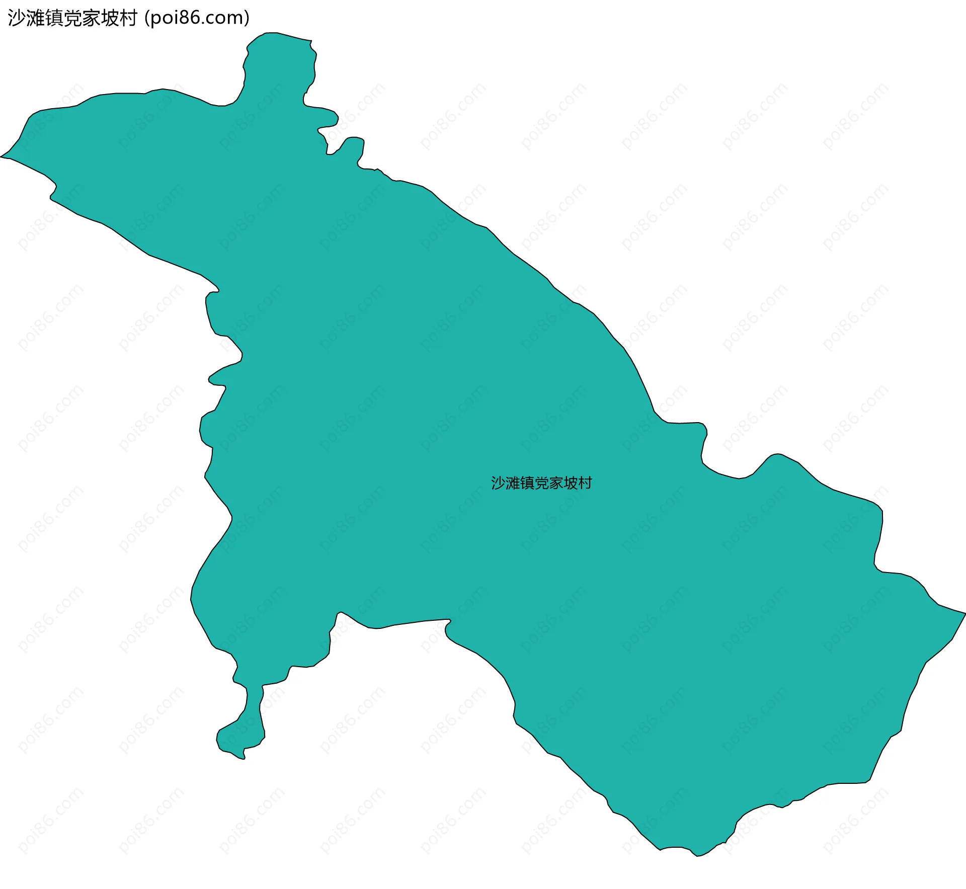 沙滩镇党家坡村边界地图