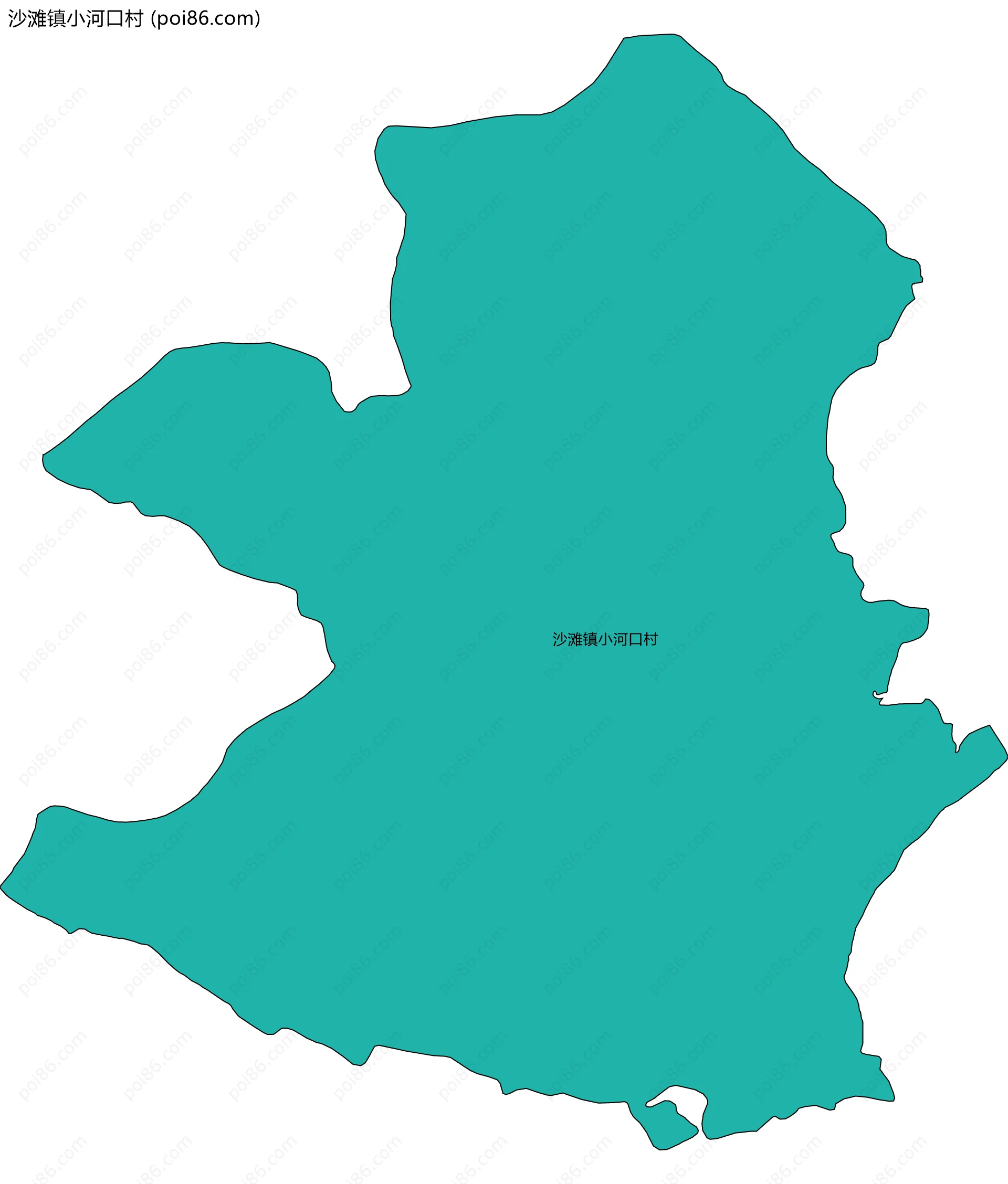 沙滩镇小河口村边界地图