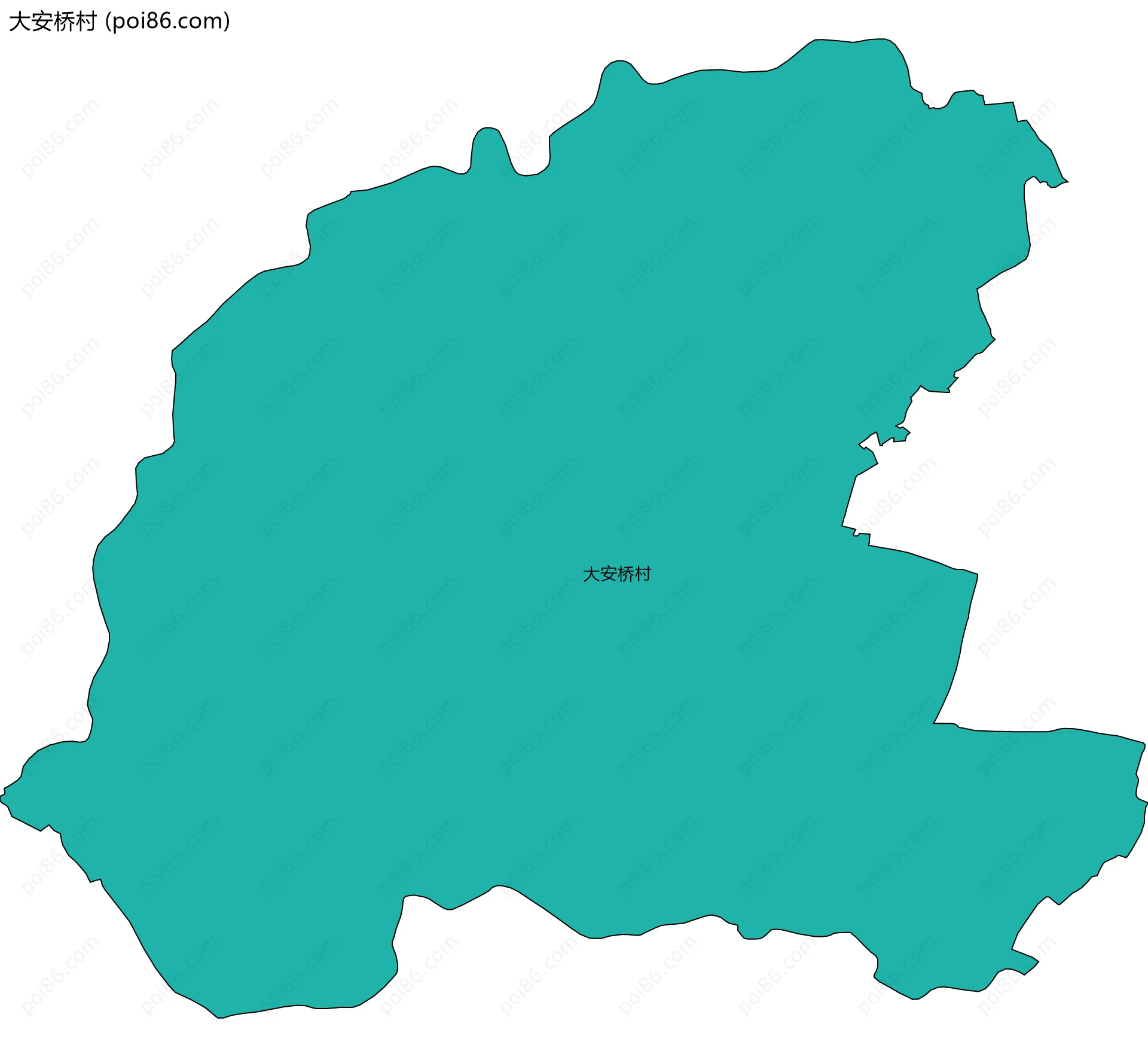 大安桥村边界地图