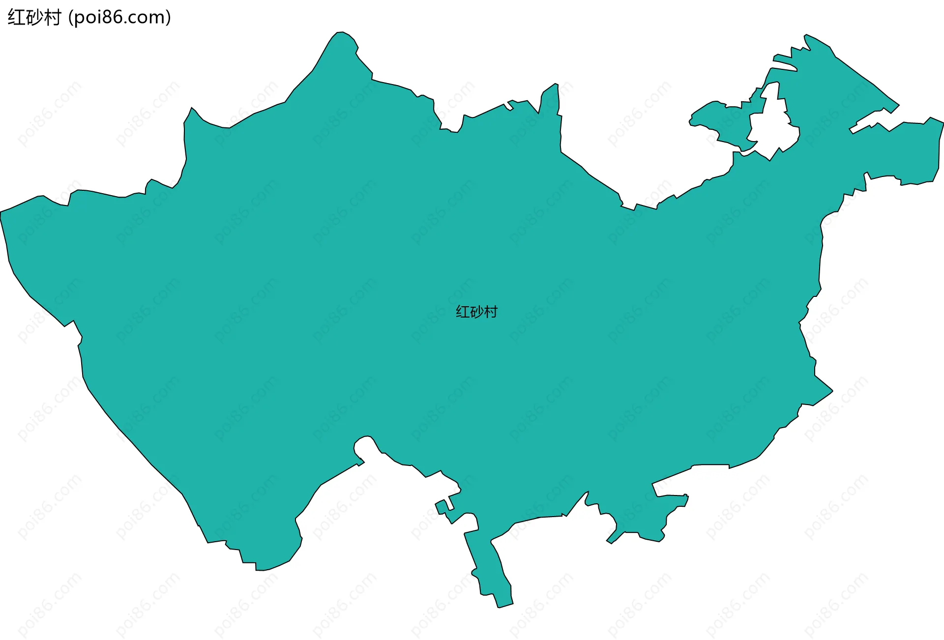 红砂村边界地图