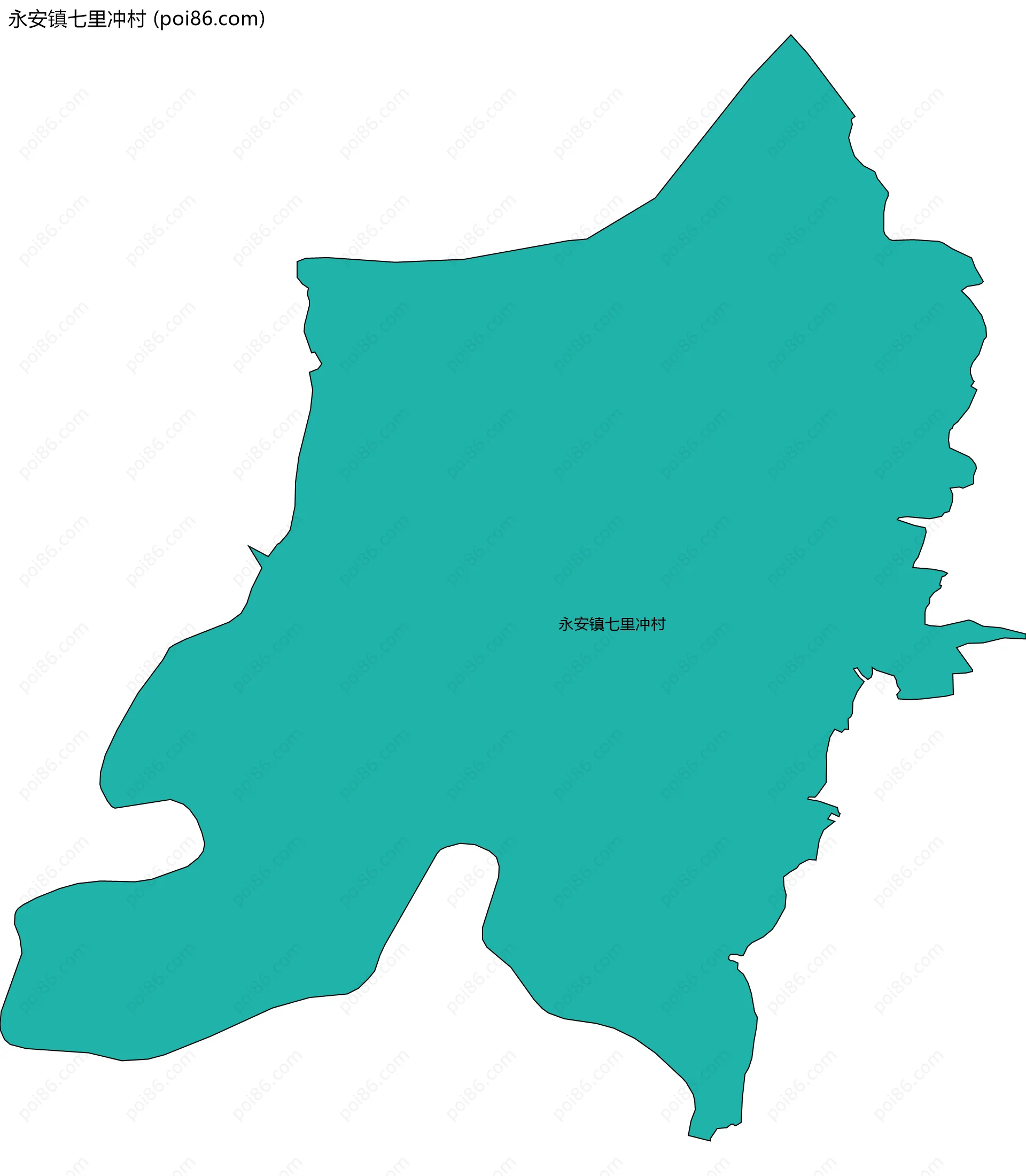 永安镇七里冲村边界地图